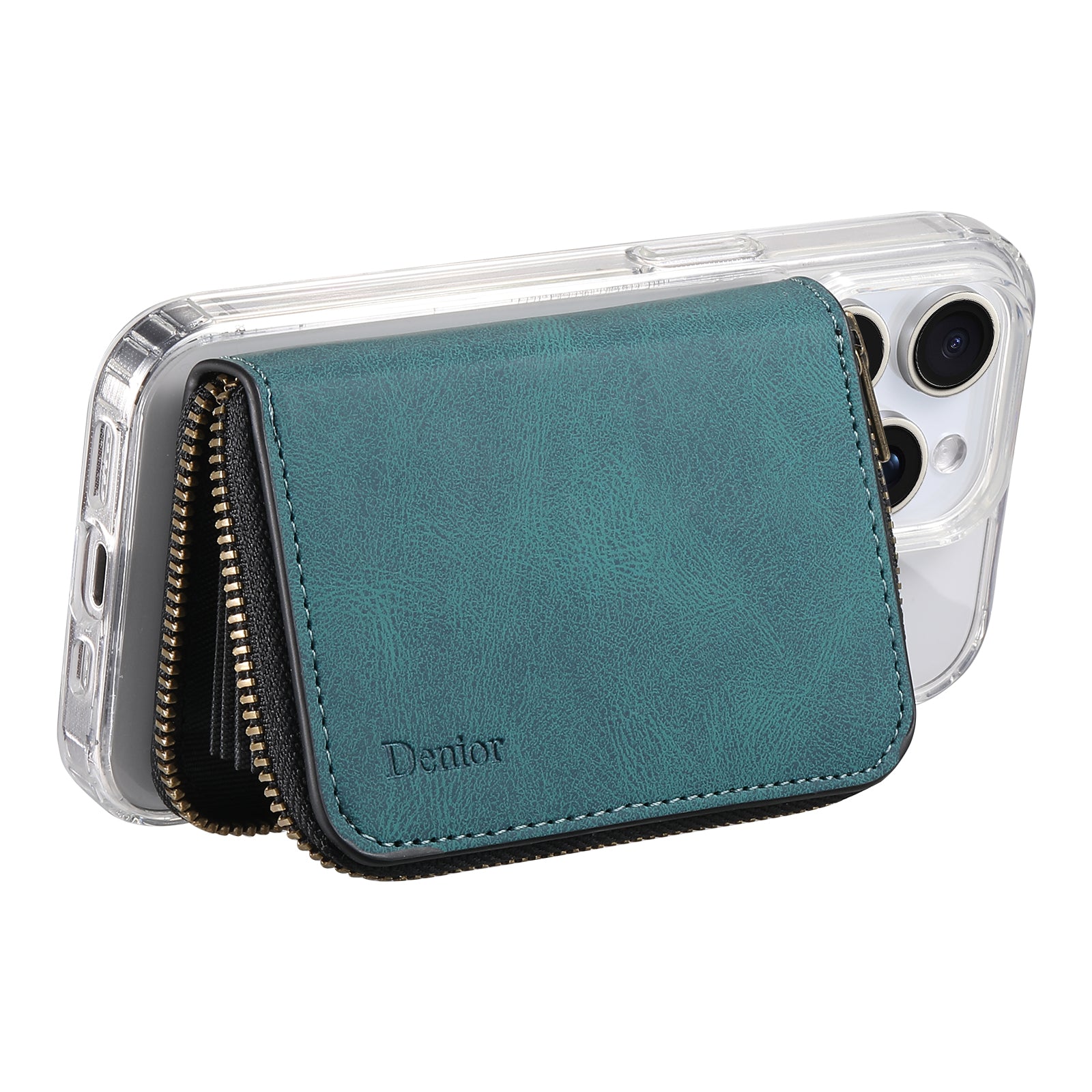 RFID Magnetic Zipper Wallet Credit Card Bag (Blue)