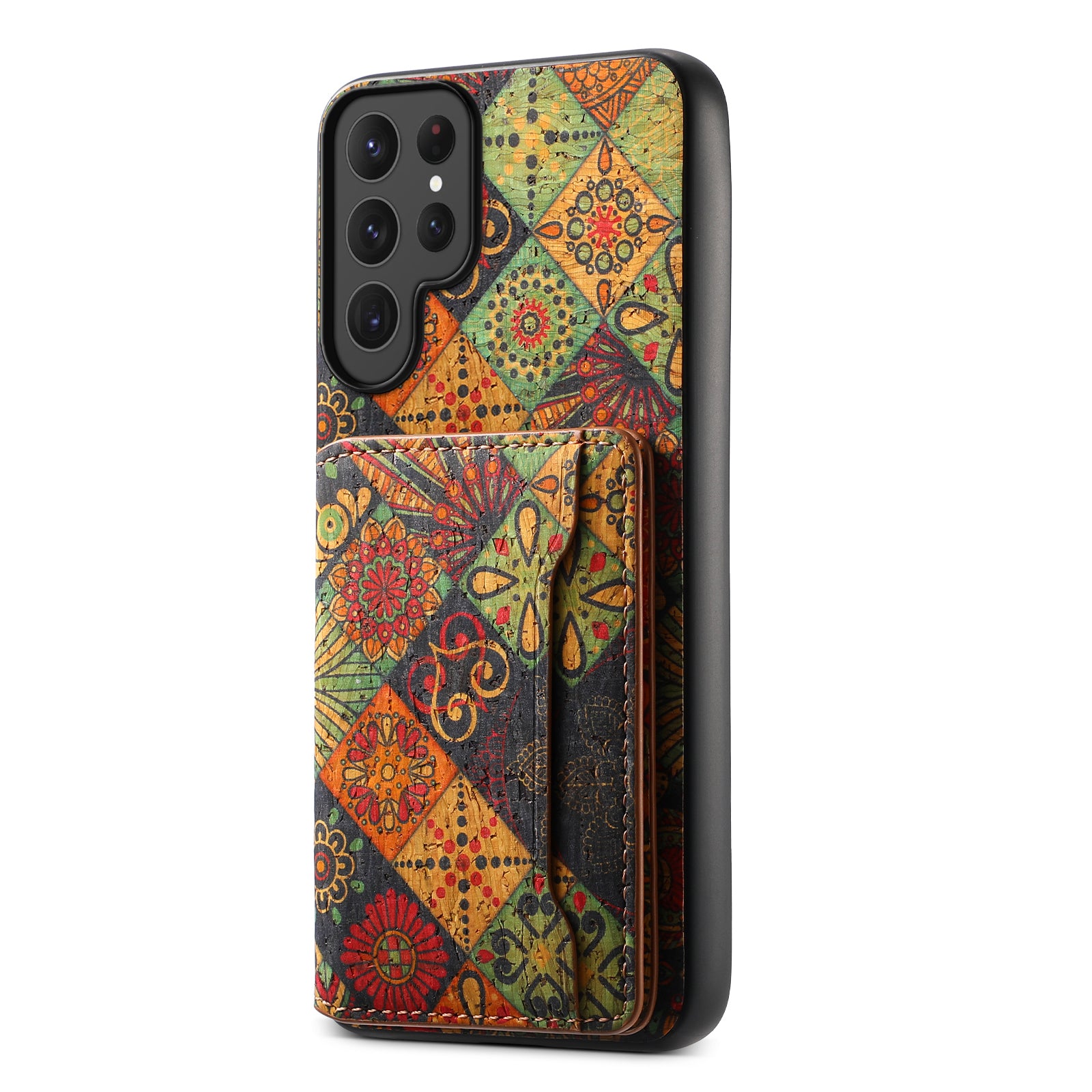 Magnetic Wooden Wallet Phone Case (Yellow)