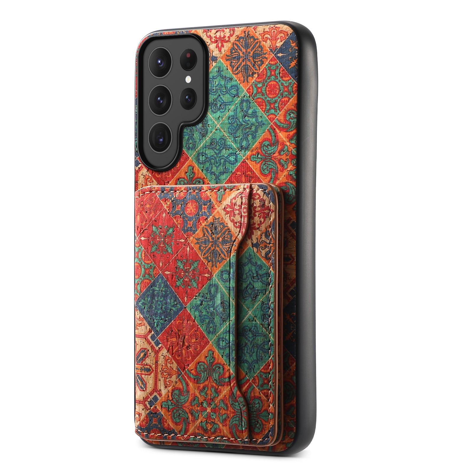 Magnetic Wooden Wallet Phone Case (Blue)