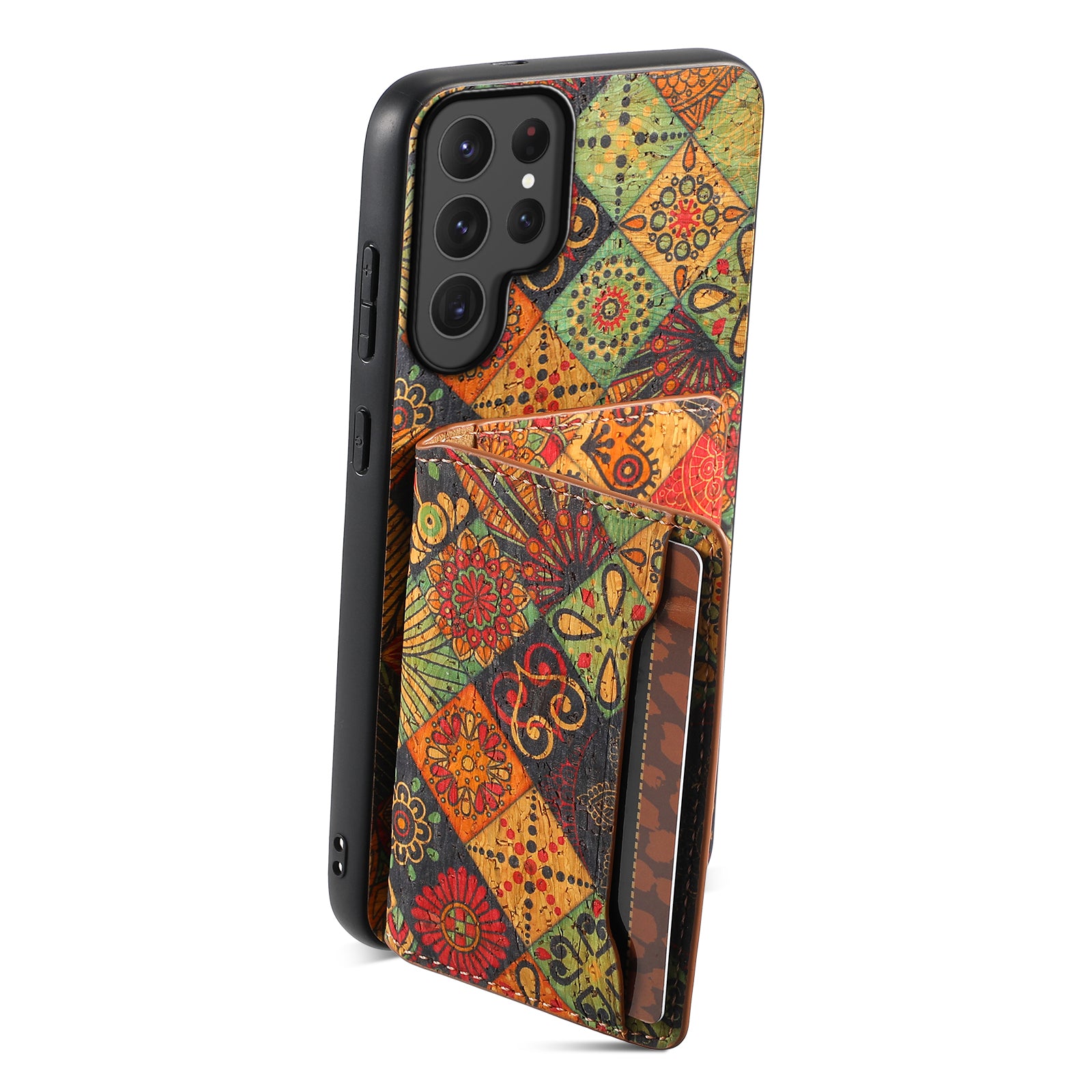 Magnetic Wooden Wallet Phone Case (Yellow)