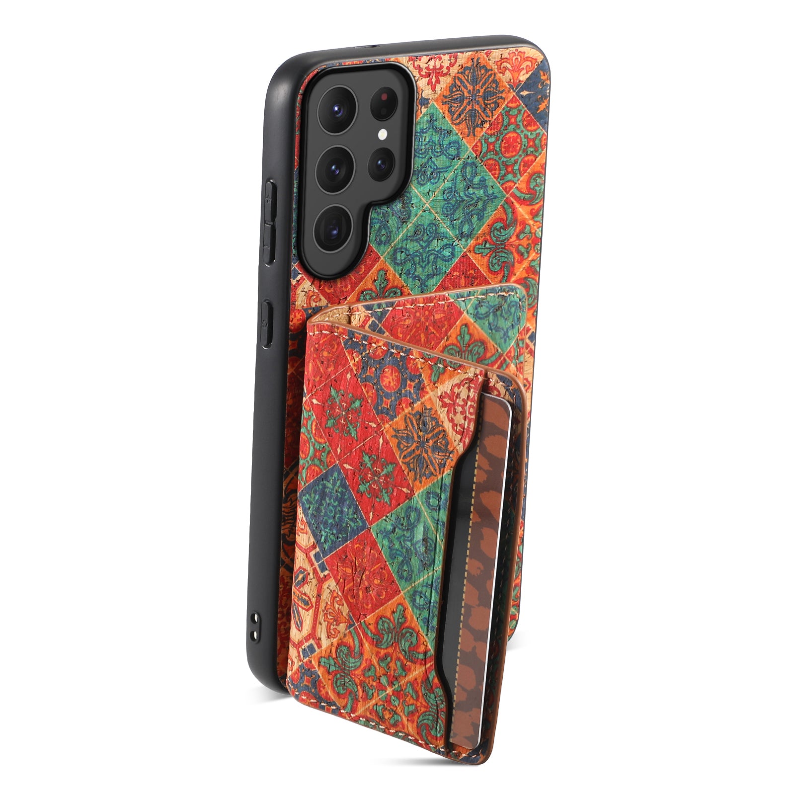 Magnetic Wooden Wallet Phone Case (Blue)