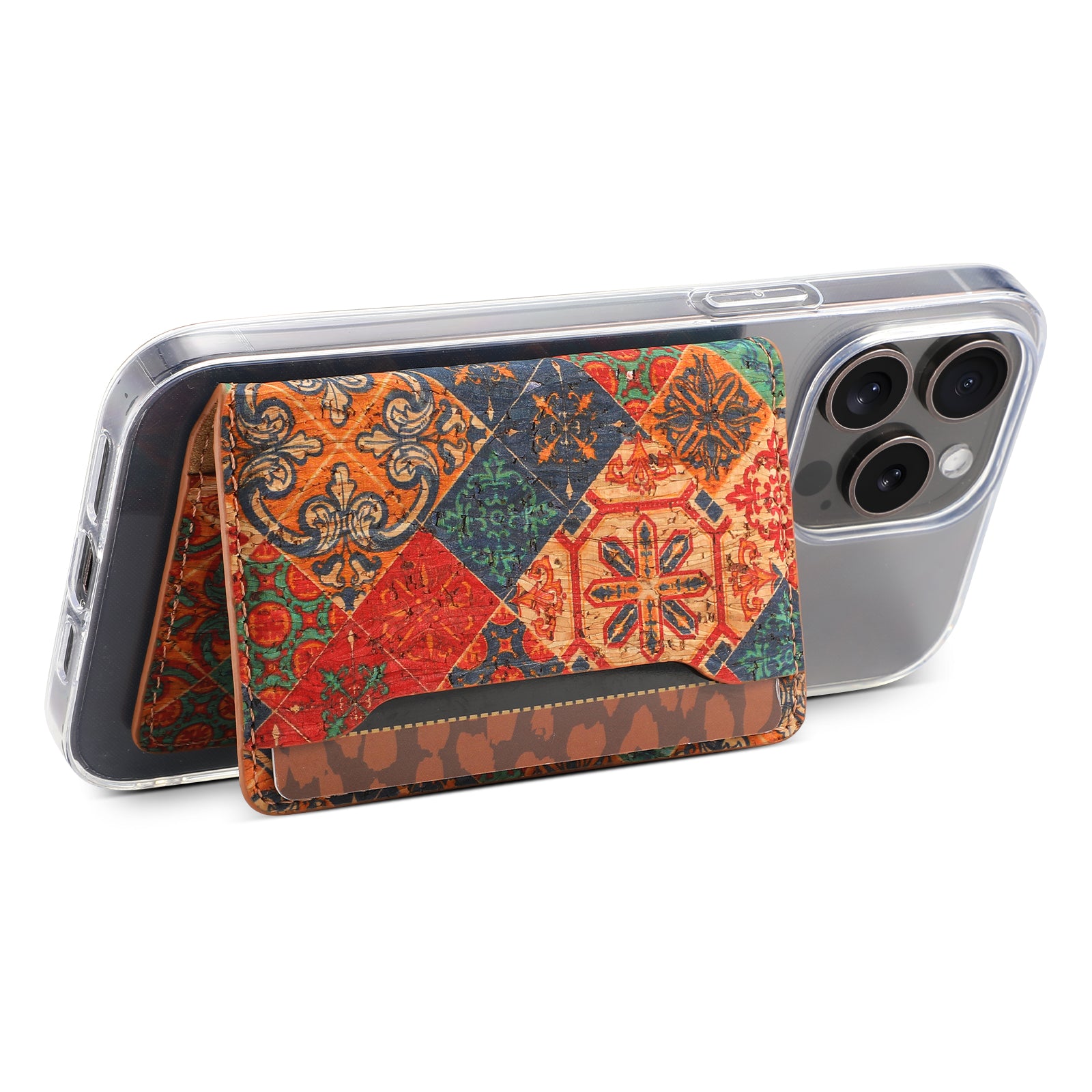 Cork Bracket Ultra-Thin Credit Card Bag(Blue)