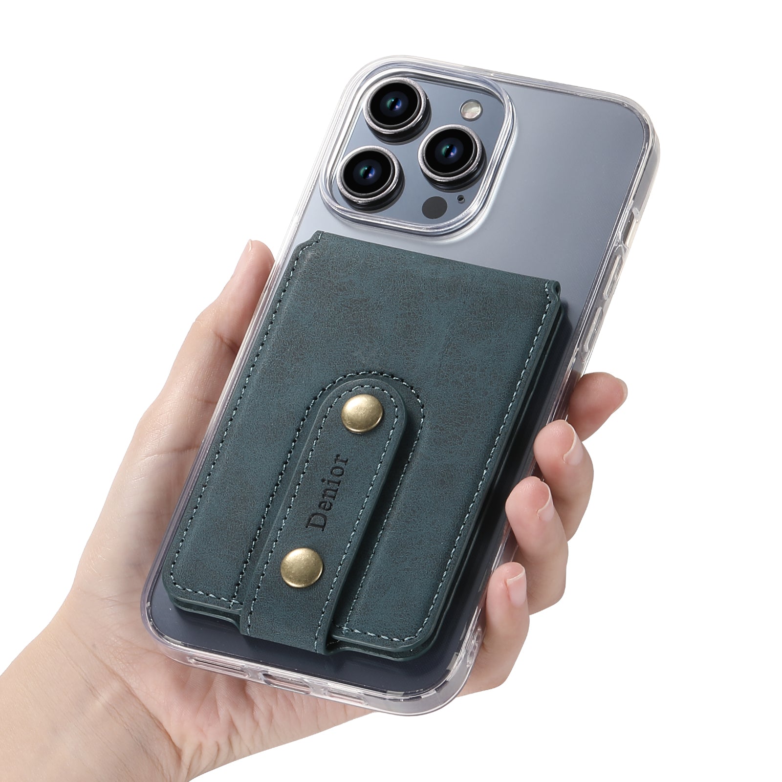 Magnetic Bracket Slim Credit Card Bag(Blue)