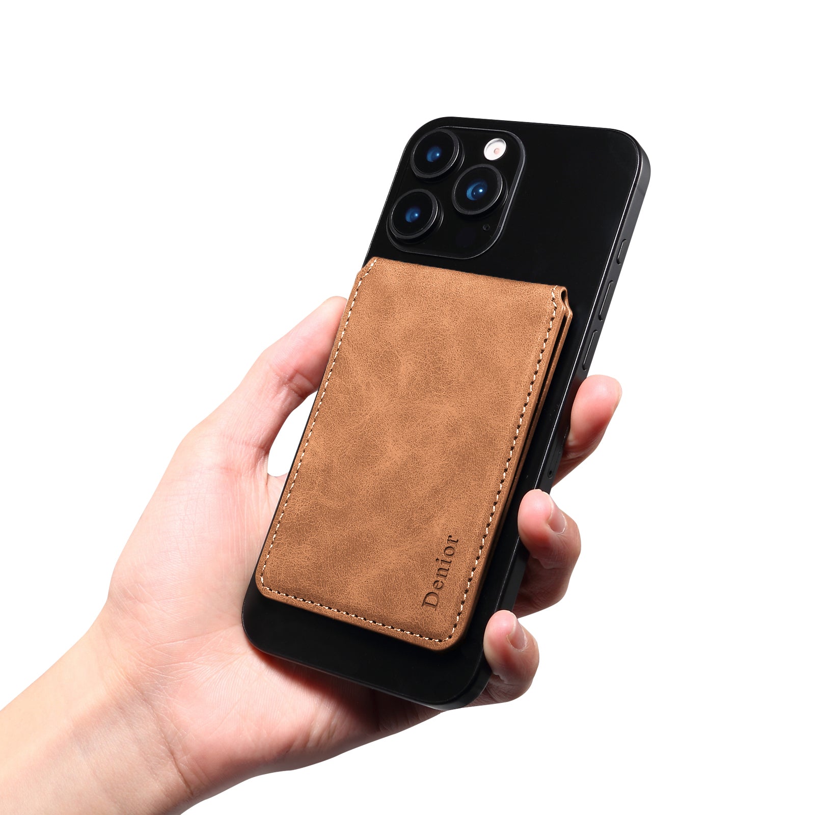 RFID Magnetic Slim Credit Card Bag(Brown)