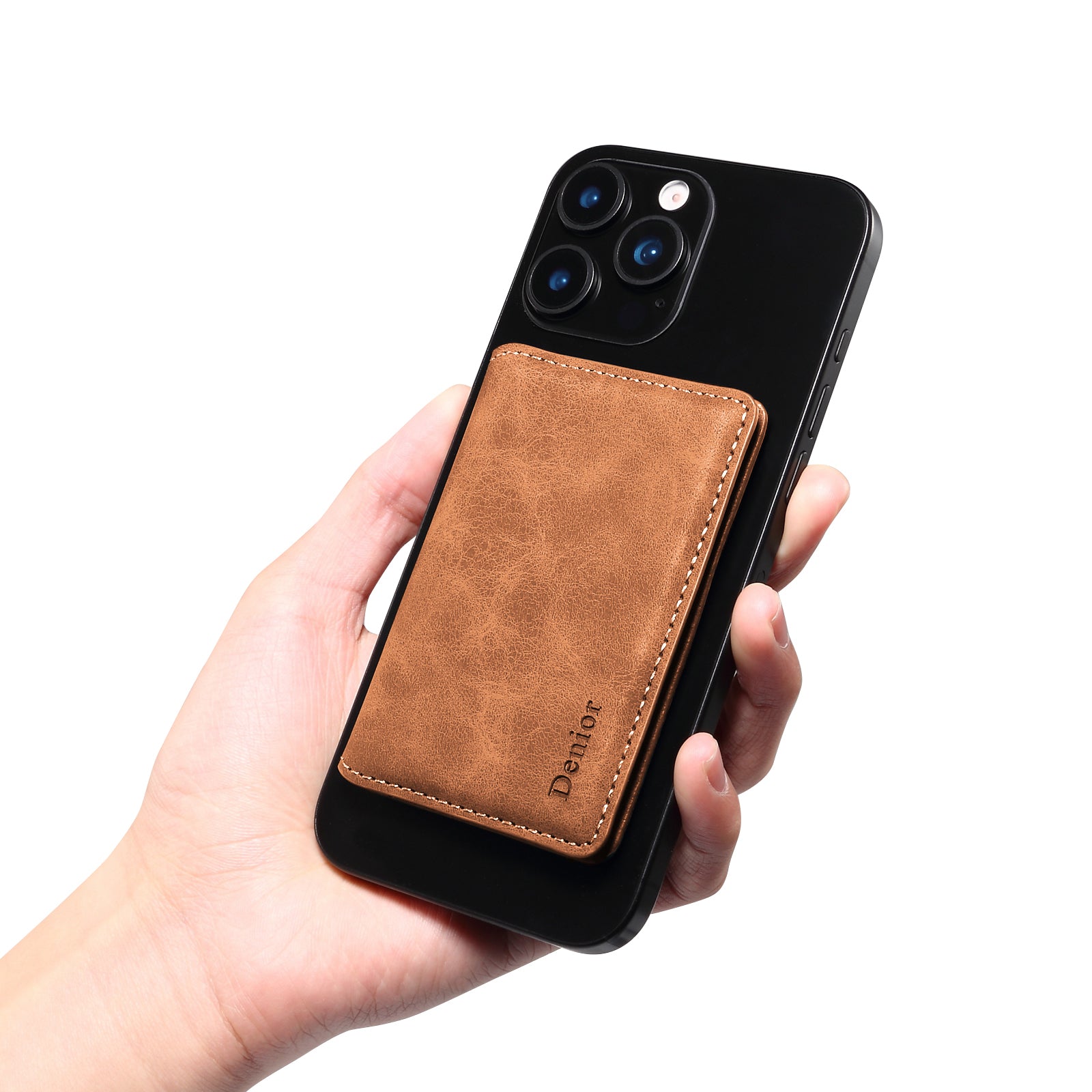 RFID Magnetic Slim Credit Card Bag(Brown)