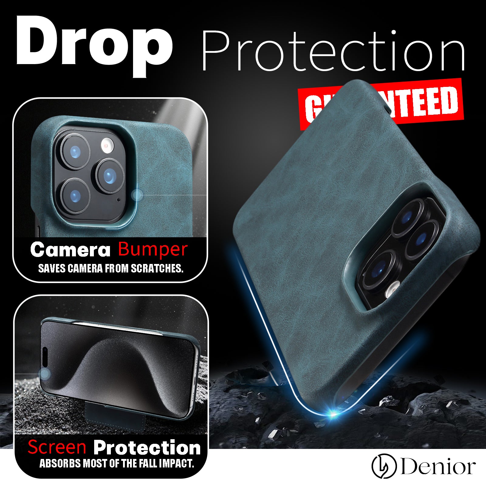 iPhone Series 2IN1 Magnetic Case & RFID Card Bag(Blue)