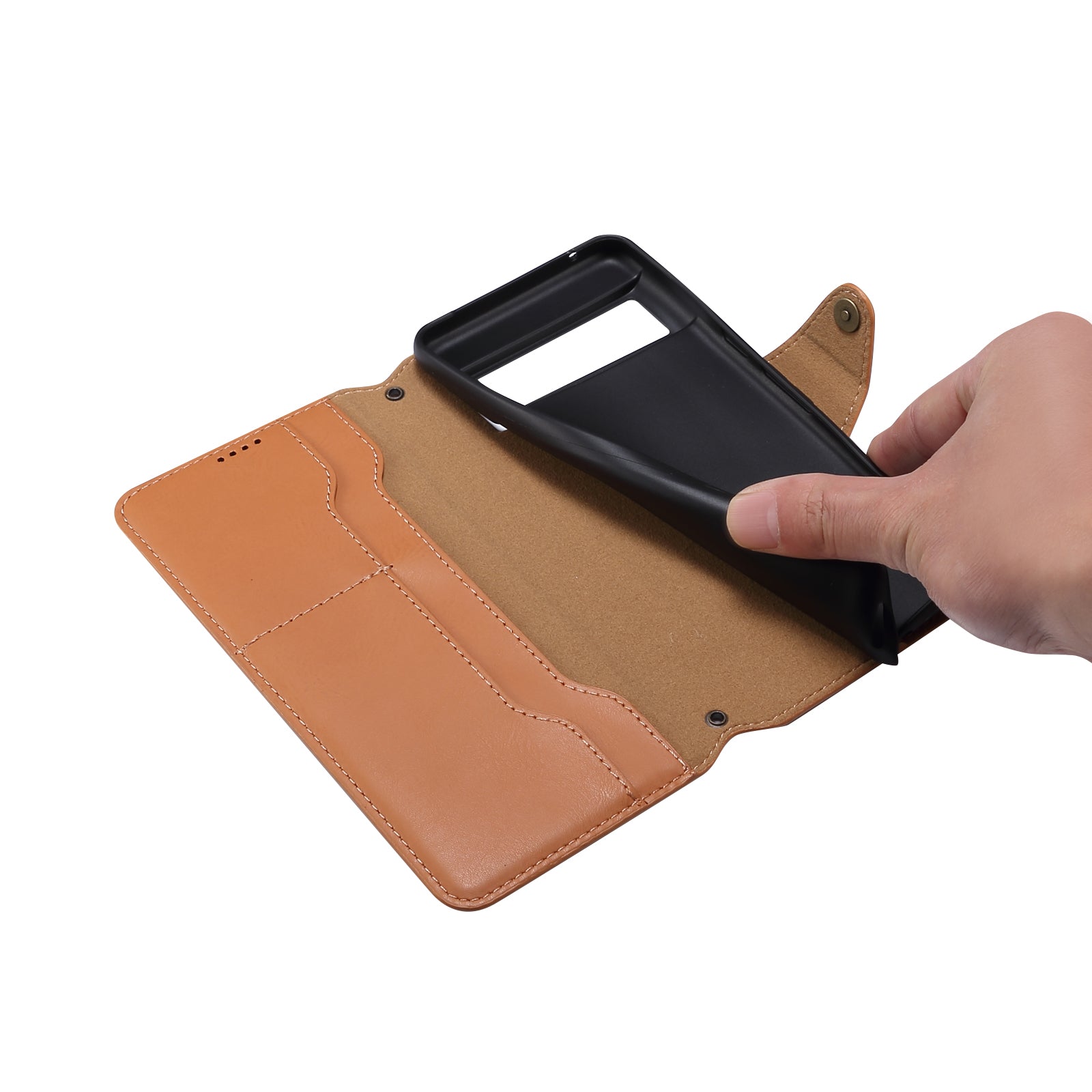 Google Simple PU Leather Flip Card Wallet Stand Phone Case(Blue)