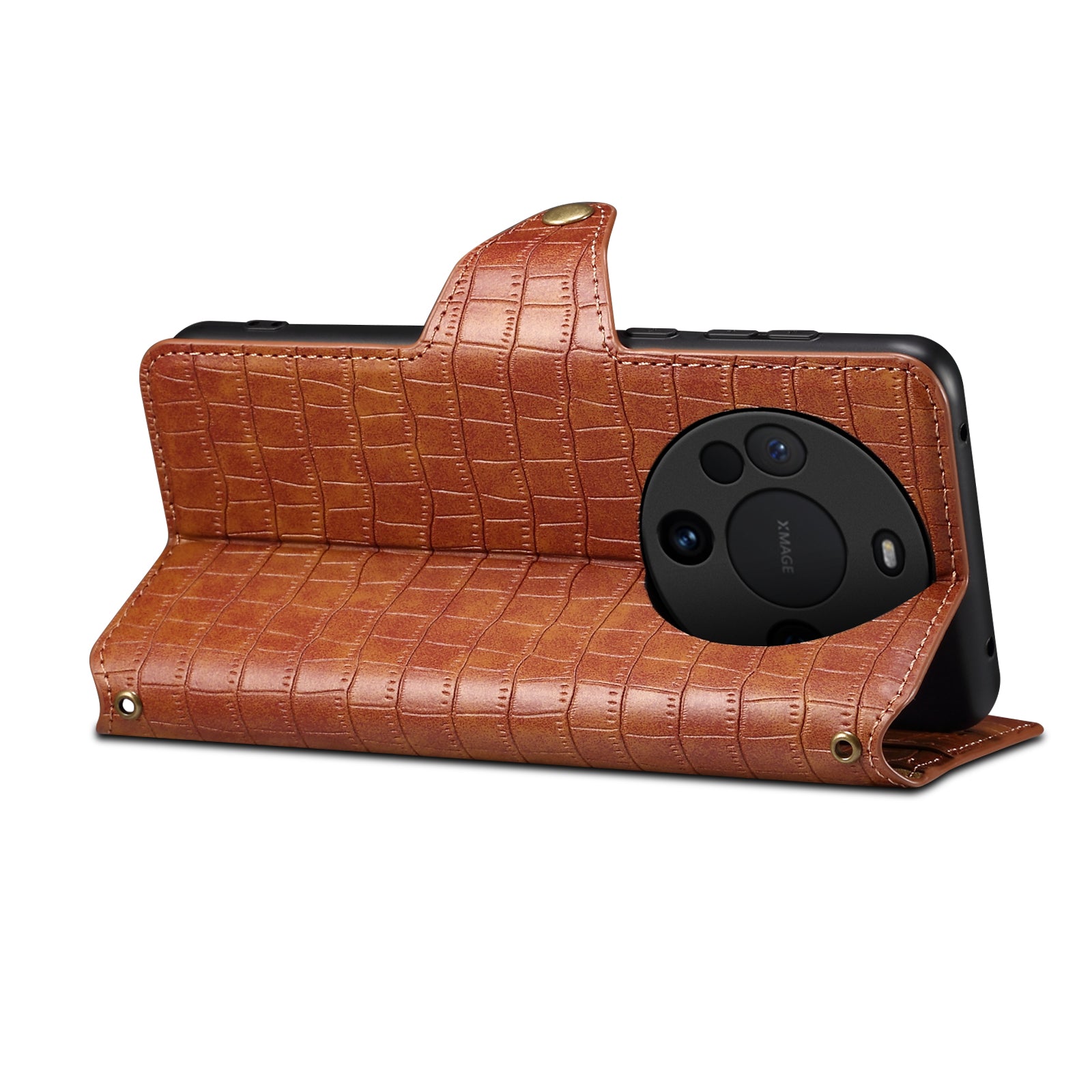 Crocodile PU Leather Huawei Cover Wallet Phone Case(Brown)