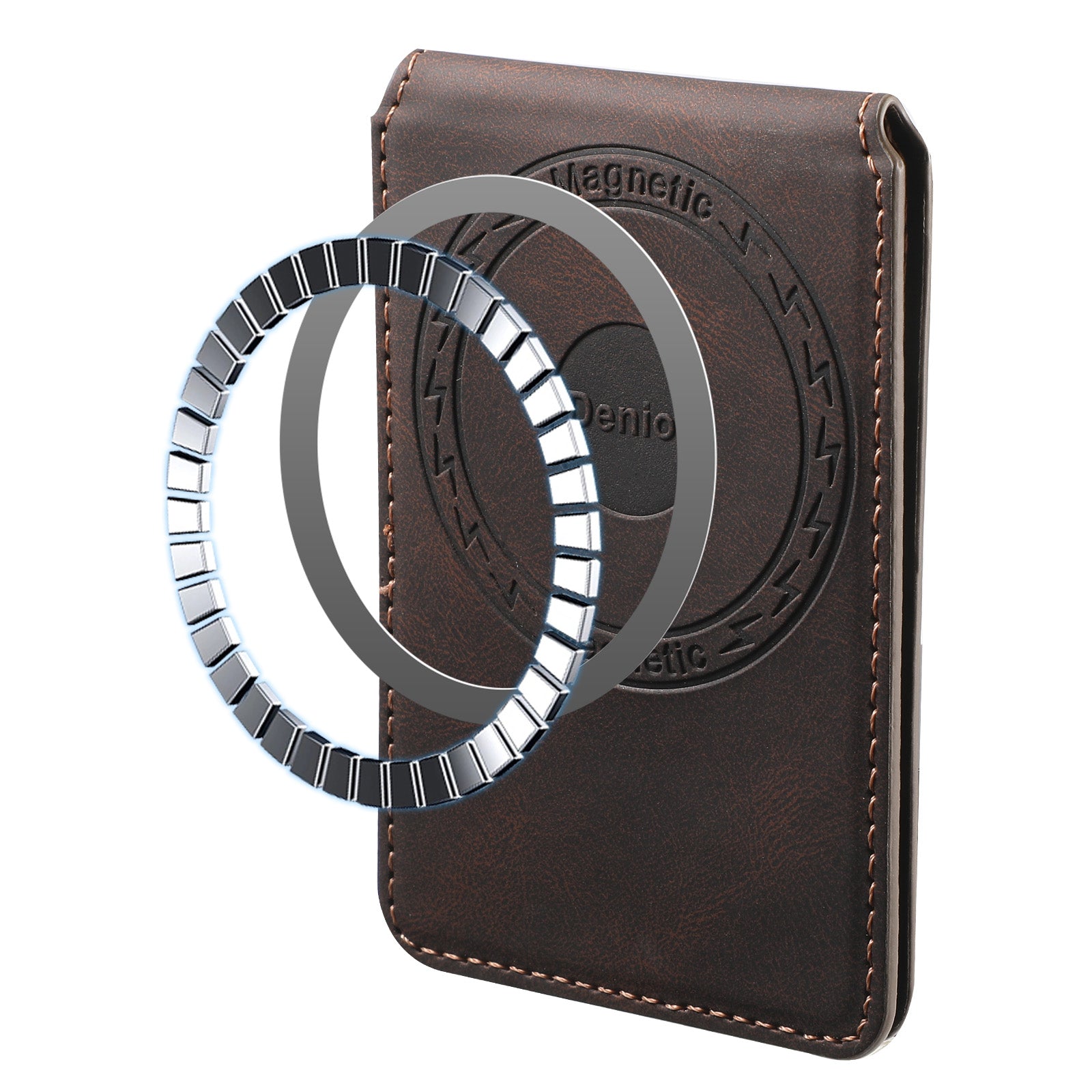Magnetic Elastic Rope Design Card Holder (Brown)