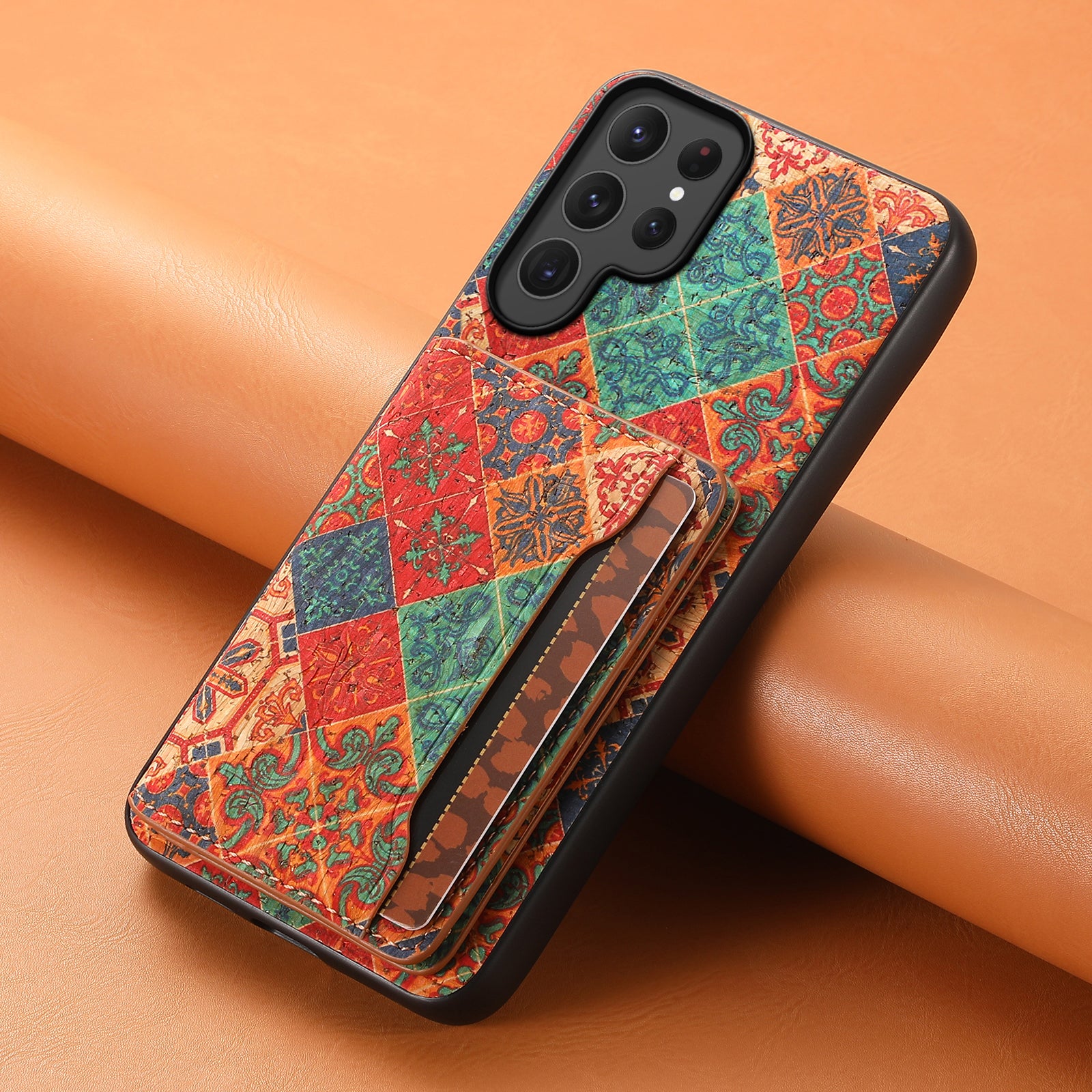 Magnetic Wooden Wallet Phone Case (Blue)