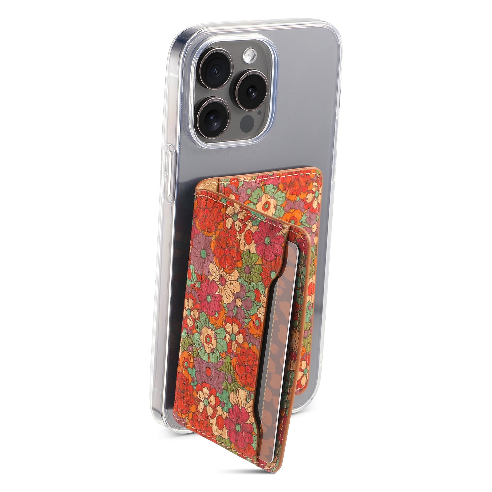 Cork Bracket Ultra-Thin Credit Card Bag(Red)