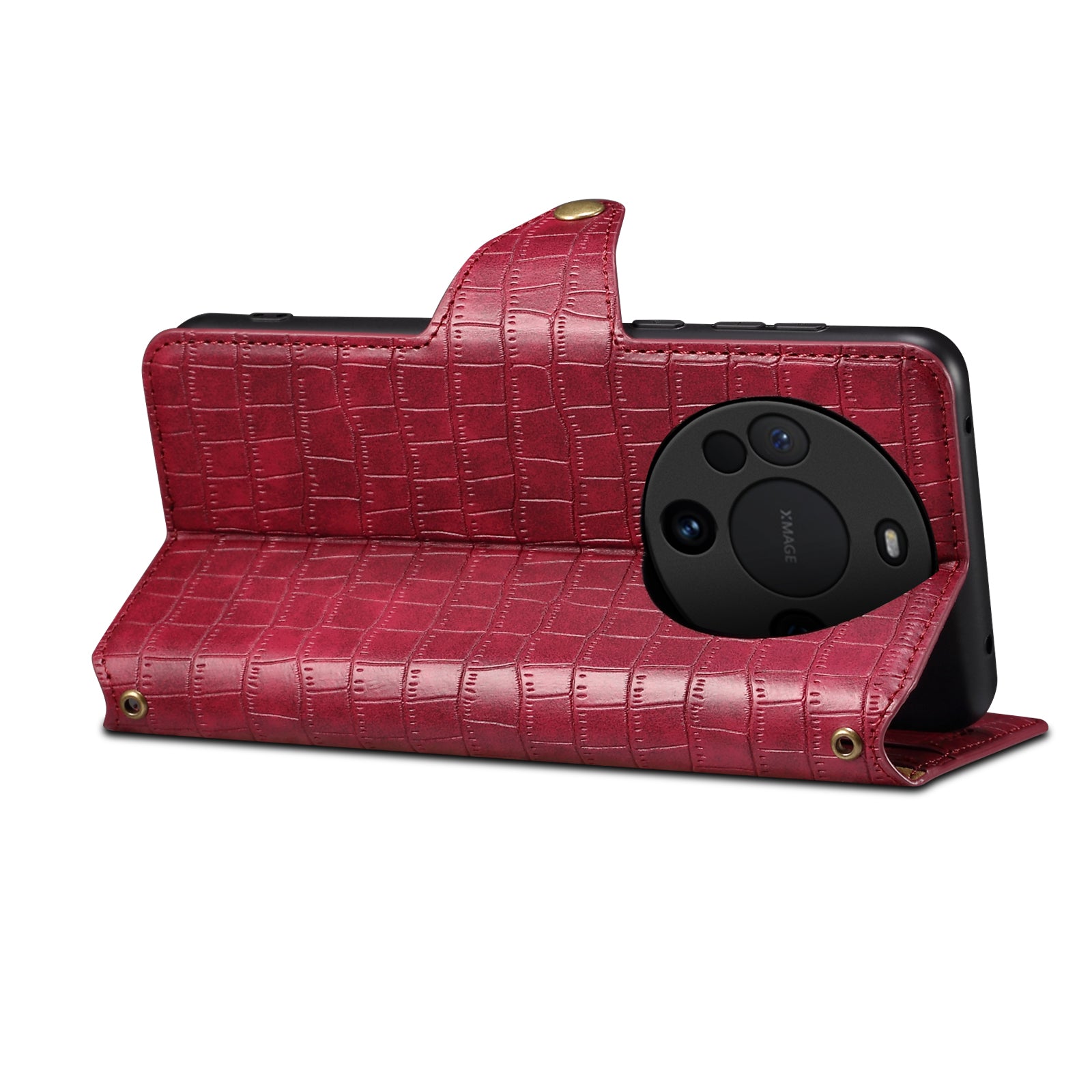 Crocodile PU Leather Huawei Cover Wallet Phone Case(Red)