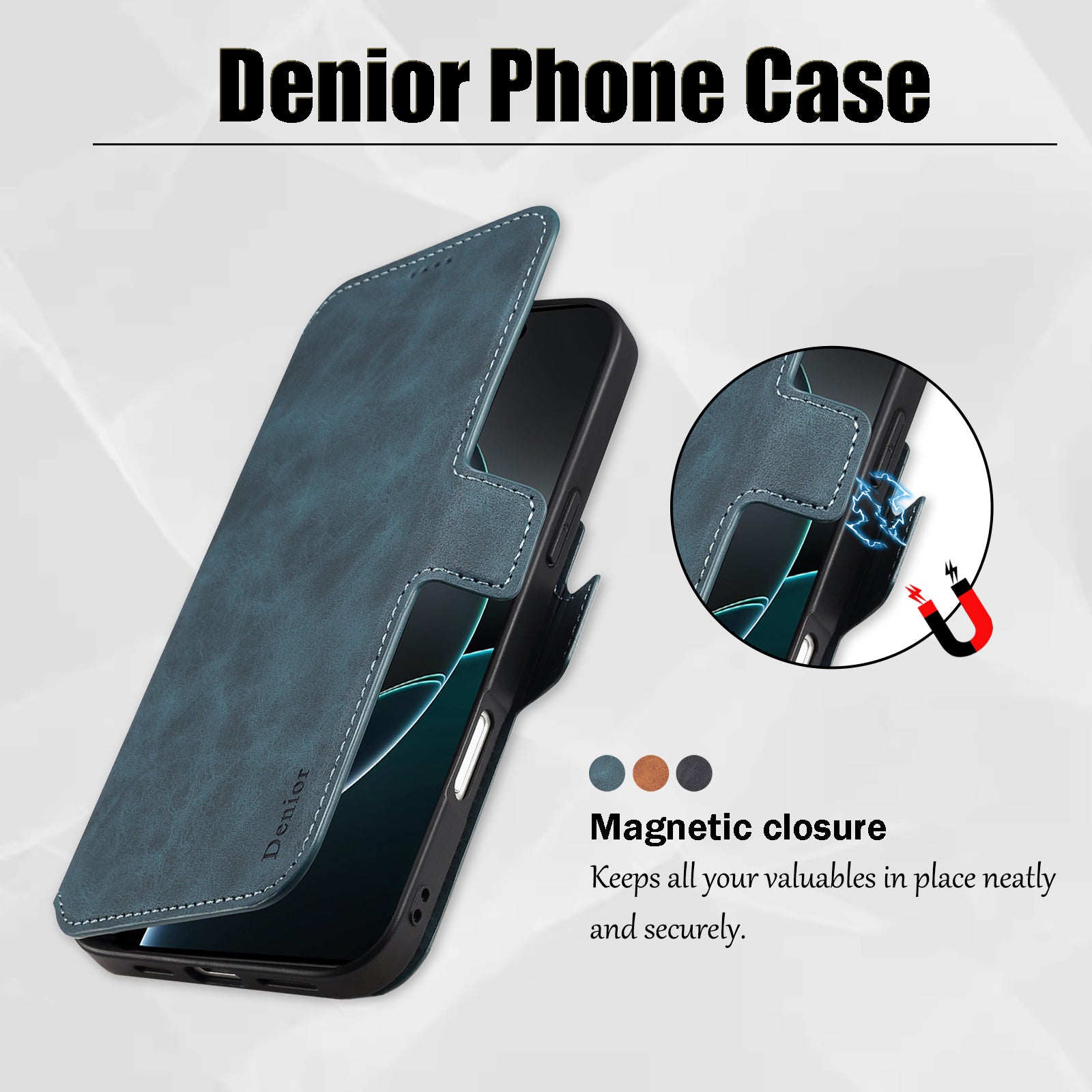 2IN1 Detachable Magnetic iPhone Phone Case & Card Pocket(Blue)