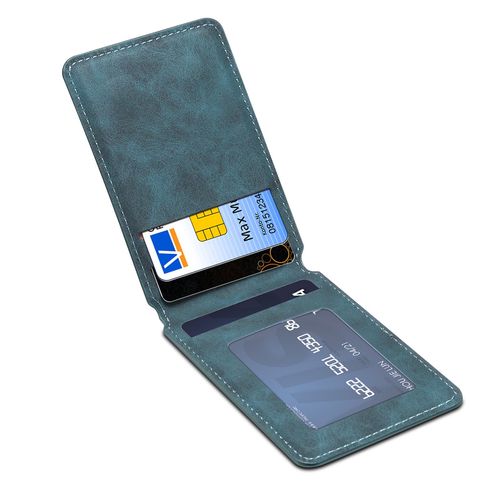 RFID Magnetic Slim Credit Card Bag(Blue)