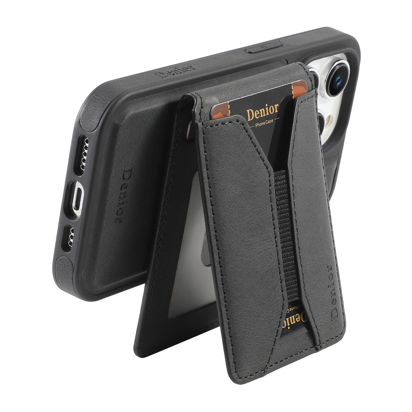 iPhone Series 2IN1 Magnetic Case & Card Bag(Black)