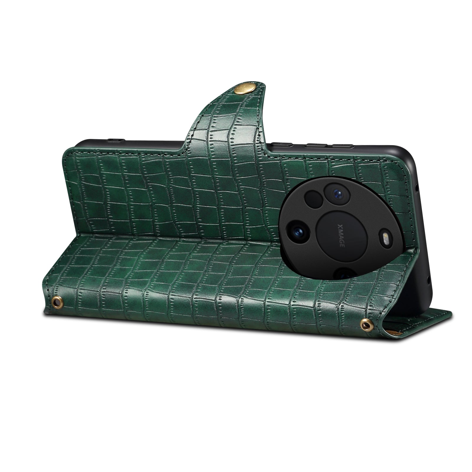 Crocodile PU Leather Huawei Cover Wallet Phone Case(Green)