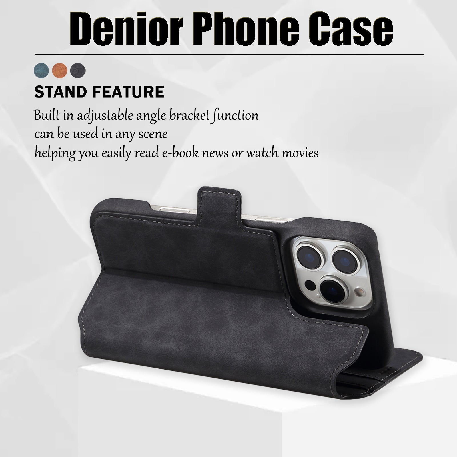 2IN1 Detachable Magnetic iPhone Phone Case & Card Pocket(Black)