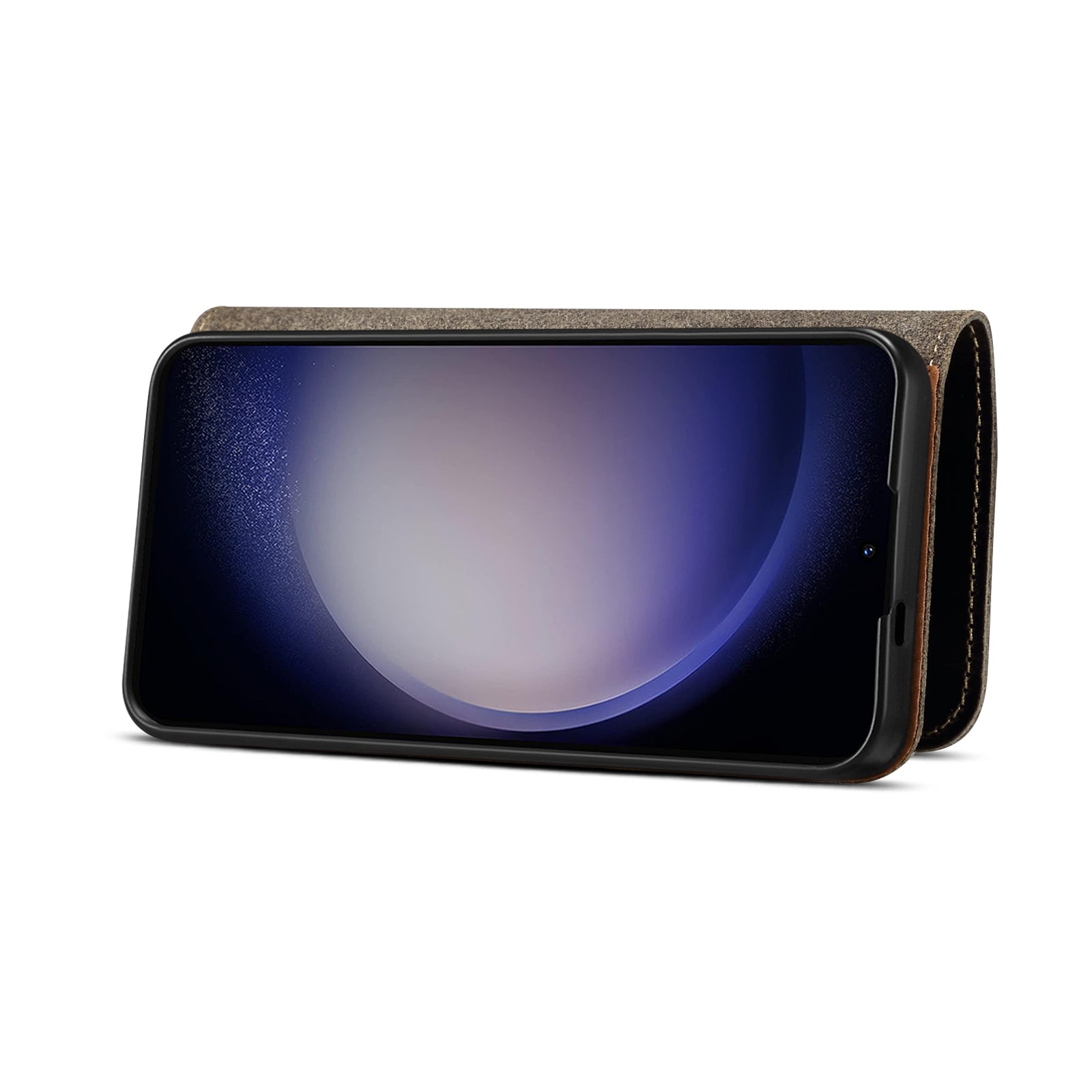 Samsung Galaxy S24/S25 Series Genuine Leathe Multi Functional Card Insertion Flip Wallet Holder Phone Caseļ¼Blackļ¼