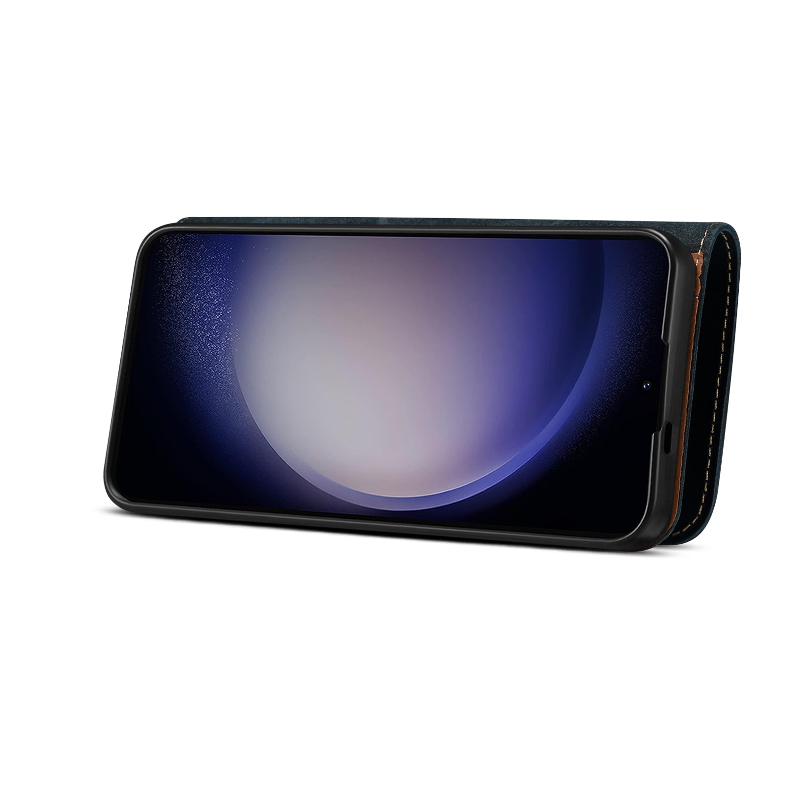 Samsung Galaxy S24/S25 Series Genuine Leathe Multi Functional Card Insertion Flip Wallet Holder Phone Caseļ¼Blueļ¼