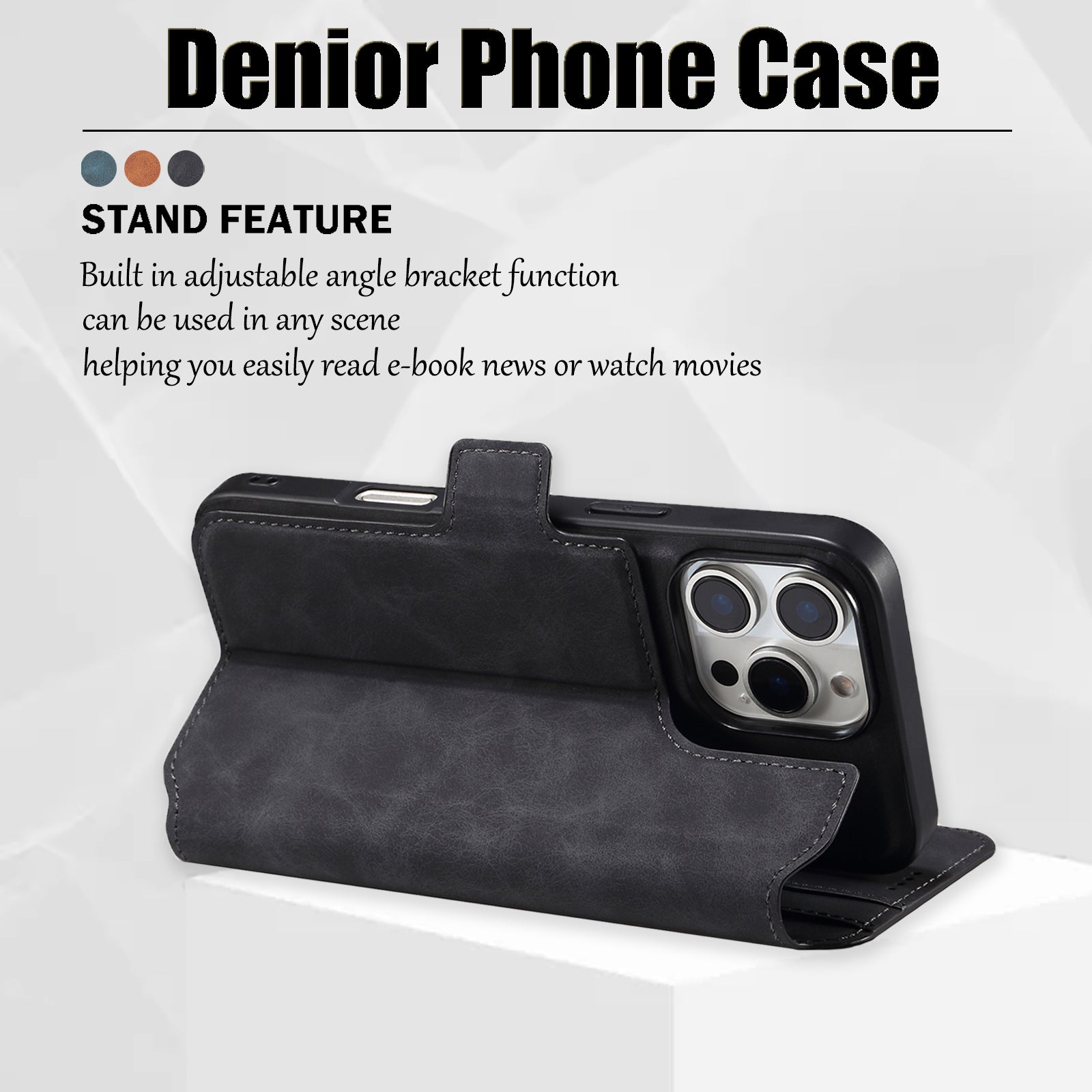 2IN1 Detachable Magnetic iPhone Phone Case & Card Pocket(Black)