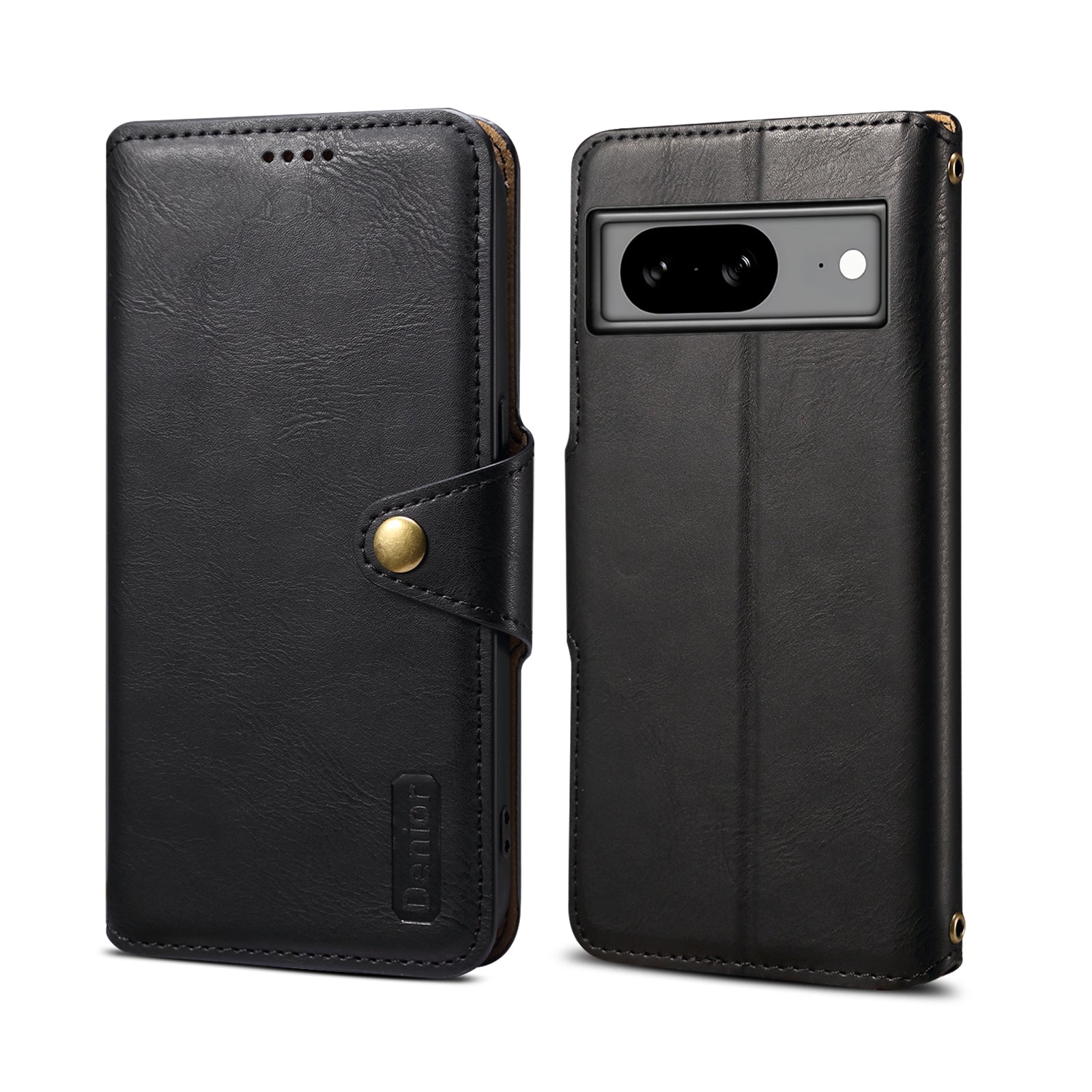 Google Simple PU Leather Flip Card Wallet Stand Phone Case(Black)