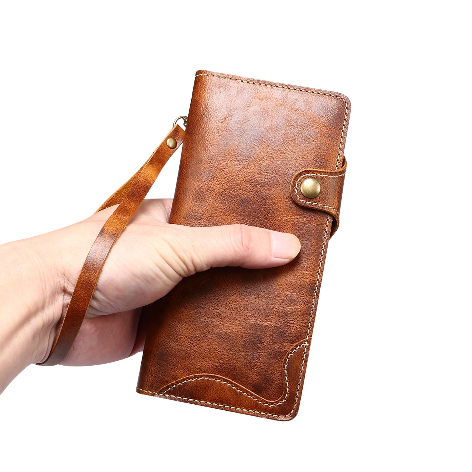 Samsung Galaxy S24/S25 Series Genuine Leathe Multi Functional Card Insertion Flip Wallet Holder Phone Caseļ¼Blackļ¼