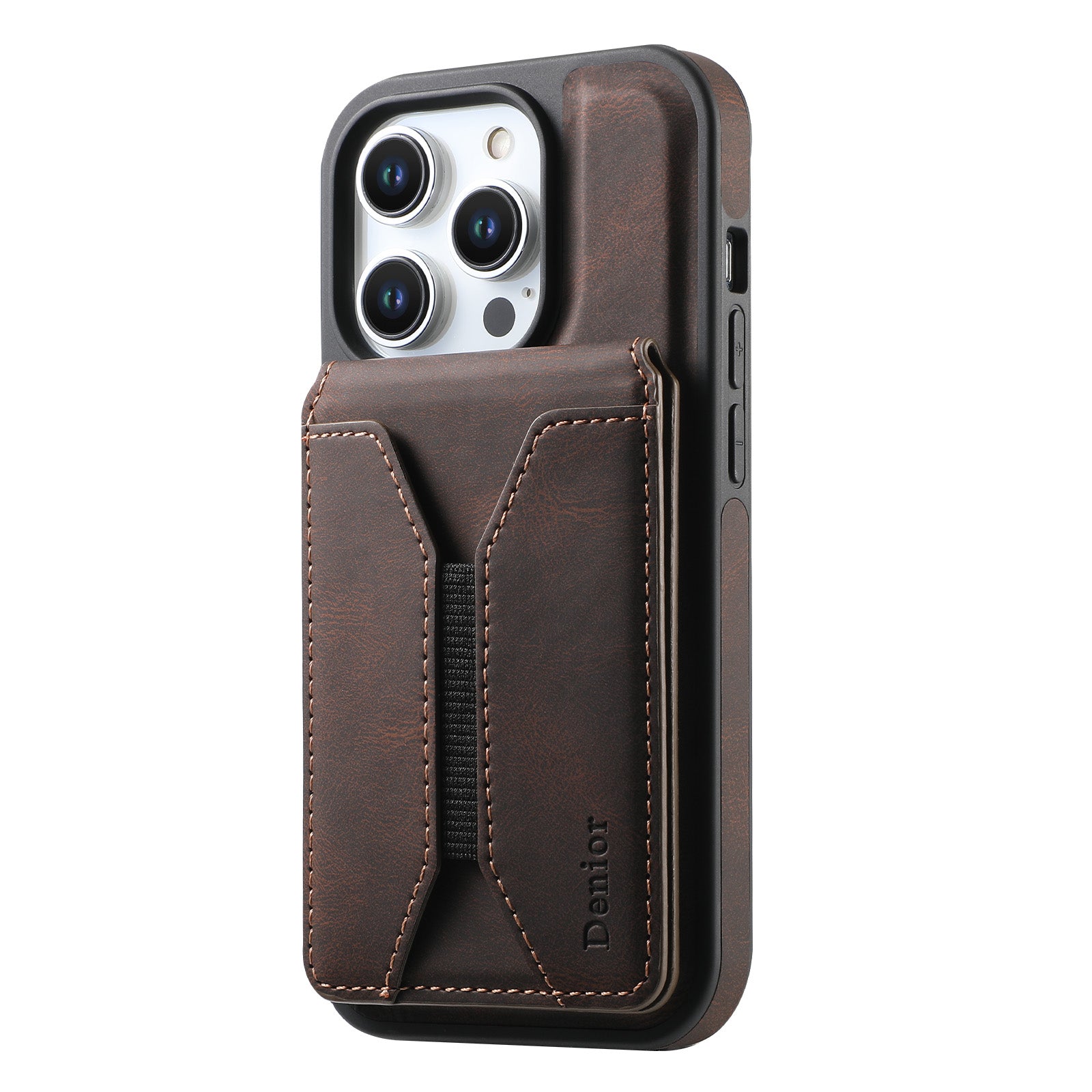 iPhone Series 2IN1 Magnetic Case & Card Bag(Brown)