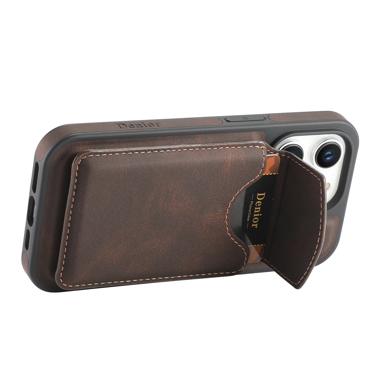 iPhone Series 2IN1 Magnetic Case & Card Bag(Brown)