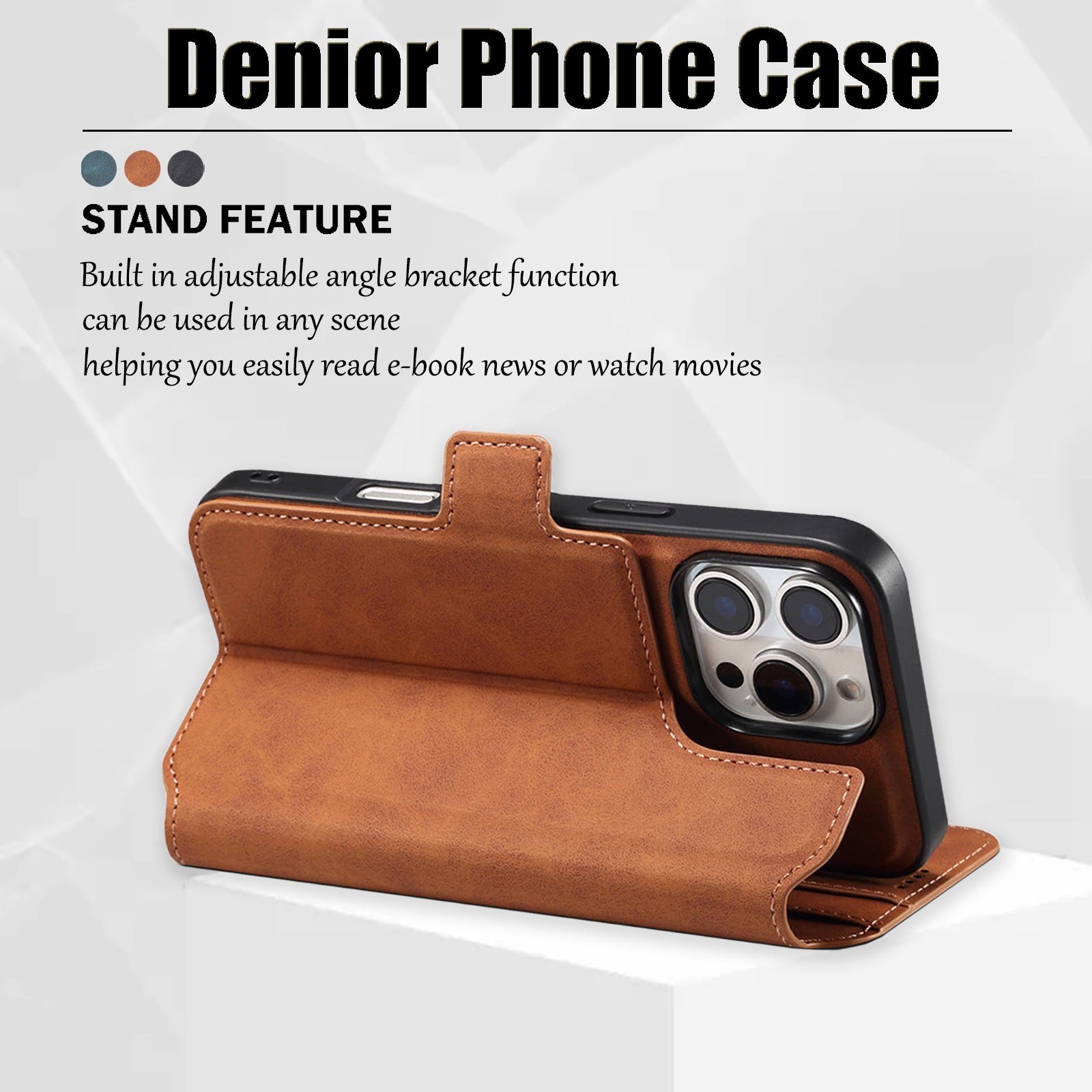 2IN1 Detachable Magnetic iPhone Phone Case & Card Pocket(Brown)