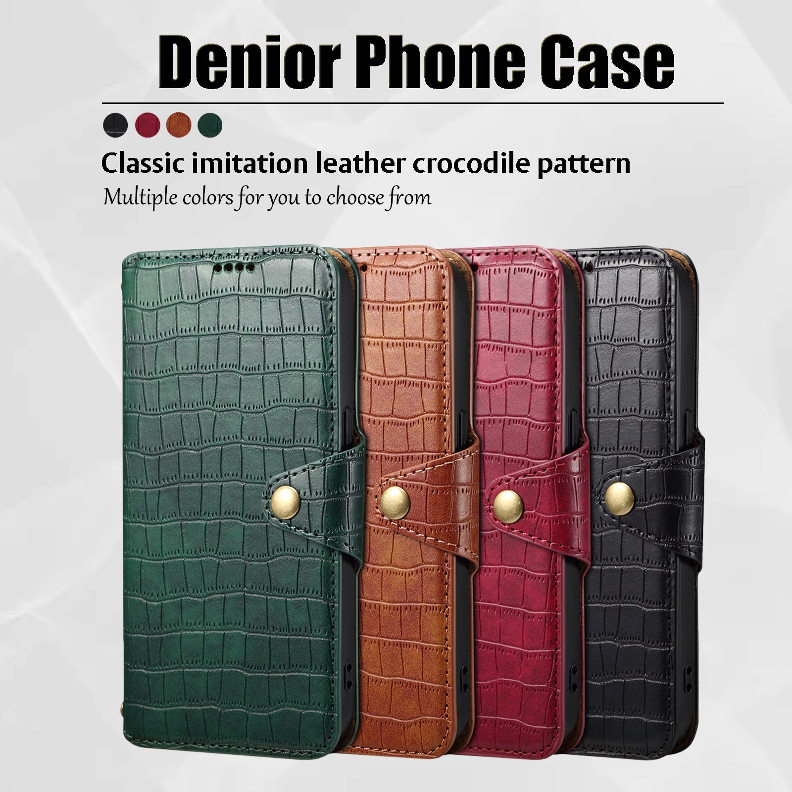 Crocodile PU Leather iPhone Cover Wallet Phone Case(Green)