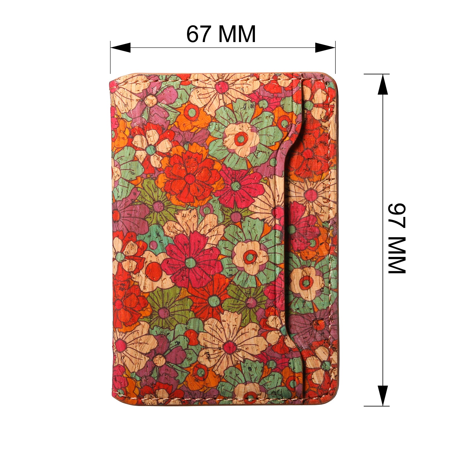 Magnetic Cork Material Ultra-Thin Credit Card Bag(Red)