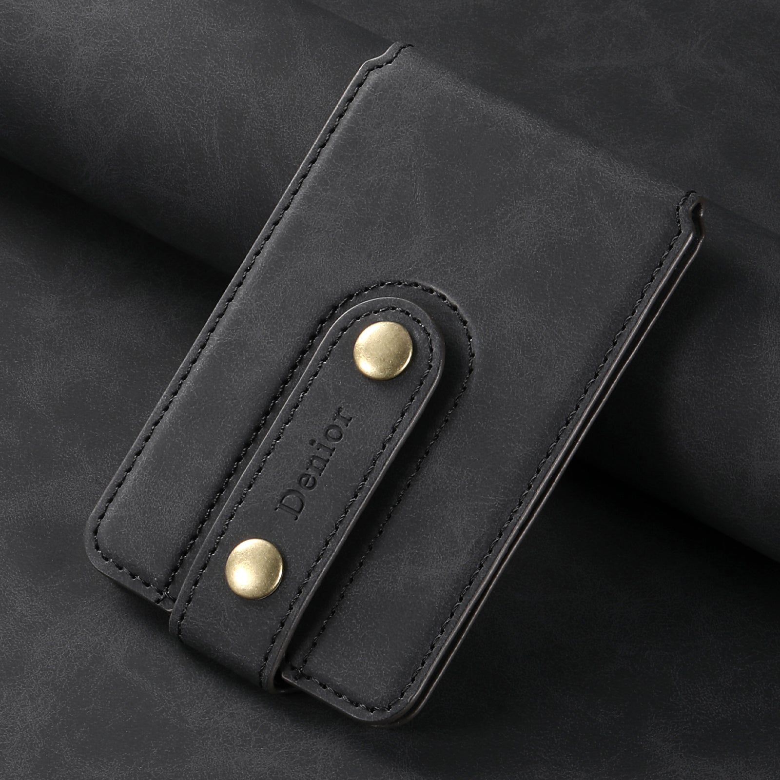 Magnetic Bracket Slim Credit Card Bag(Black)