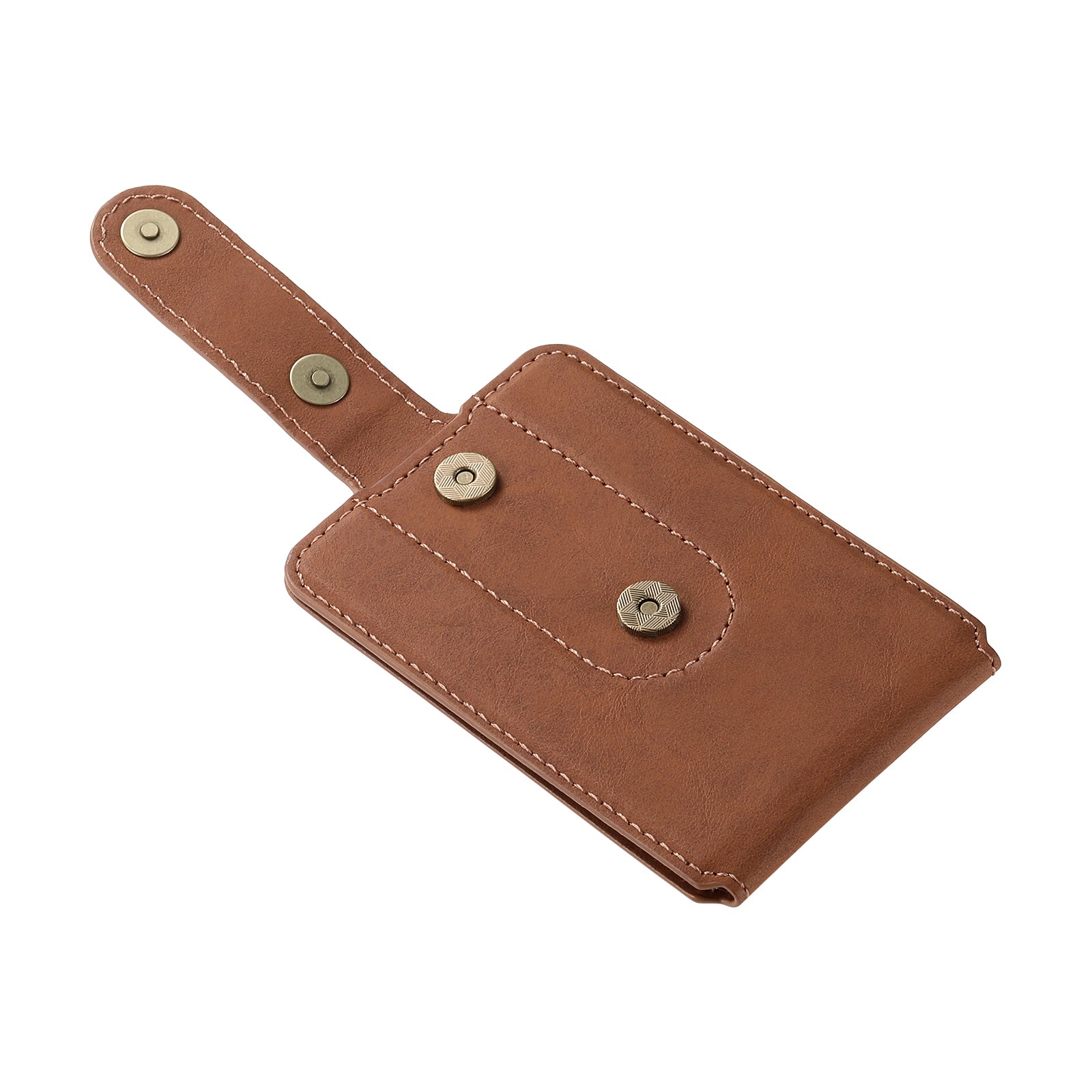 Magnetic Bracket Slim Credit Card Bag(Brown)