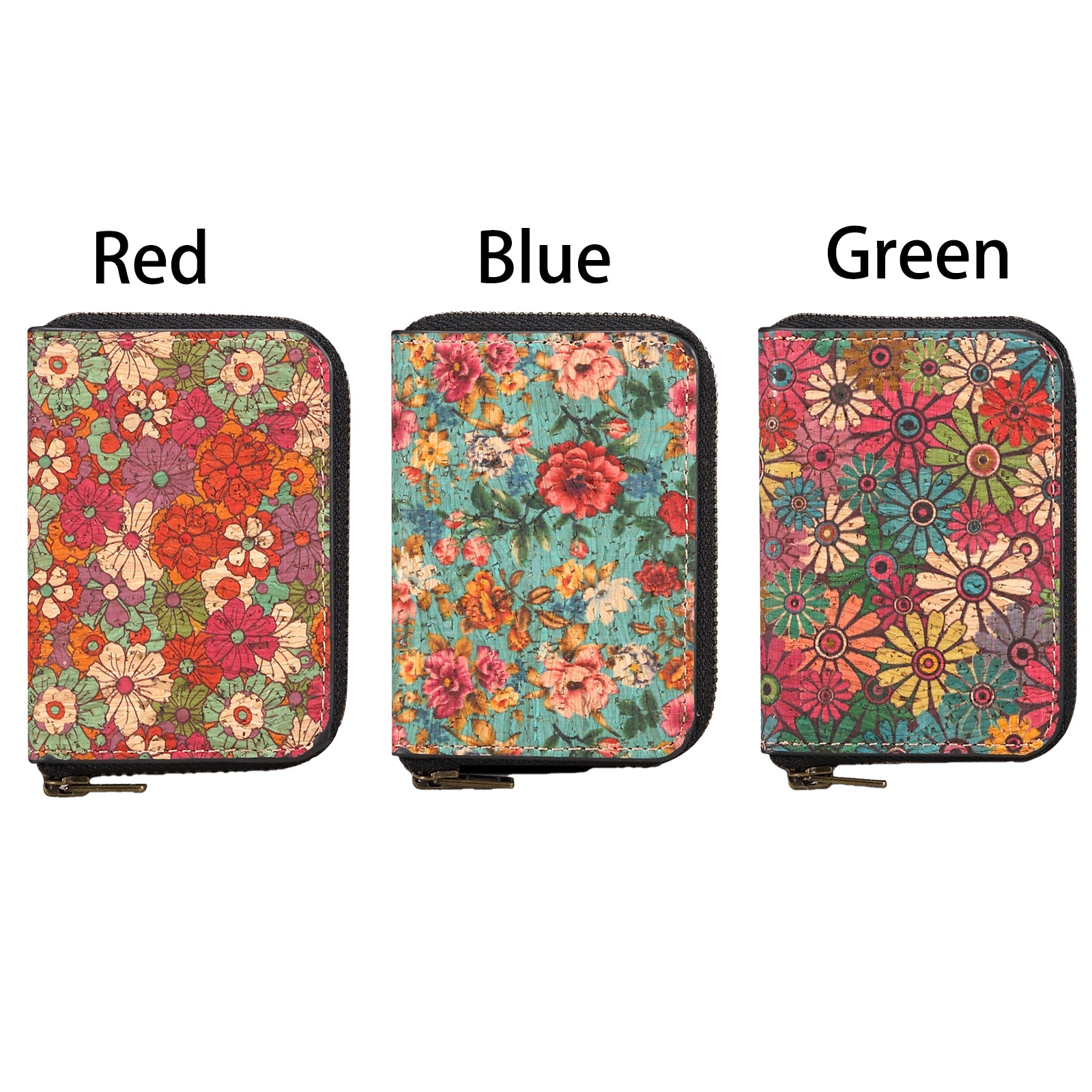 RFID Magnetic Zipper Wallet Credit Card Bag(Blue)