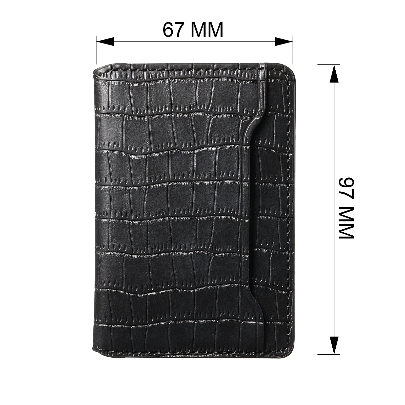 Alligator Pattern Leather Bracket Ultra-Thin Credit Card Bag(Black)