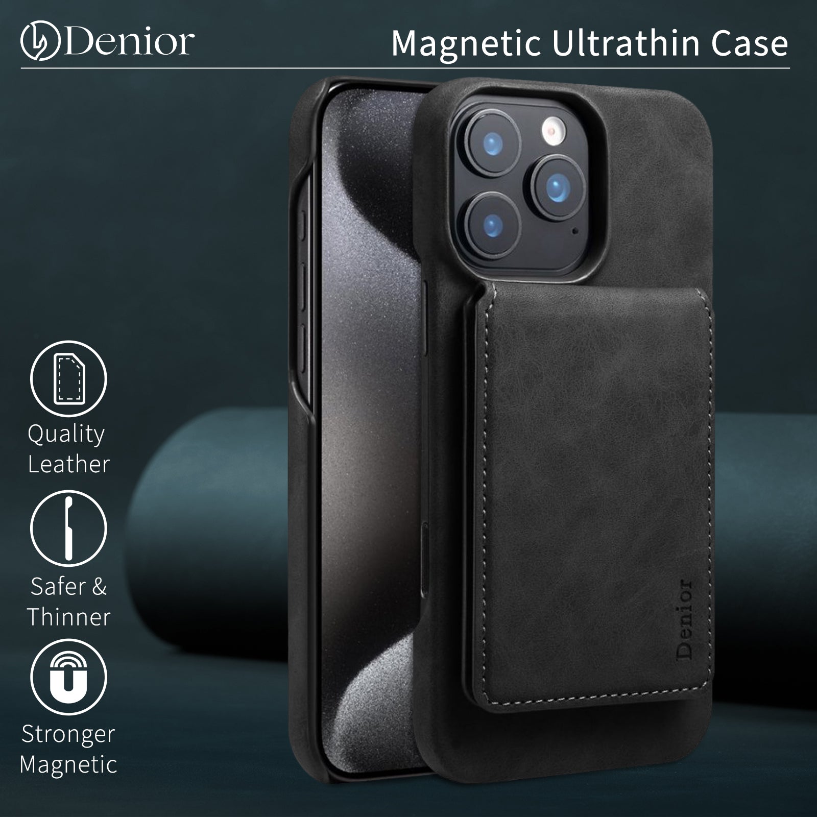iPhone Series 2IN1 Magnetic Case & RFID Card Bag(Black)
