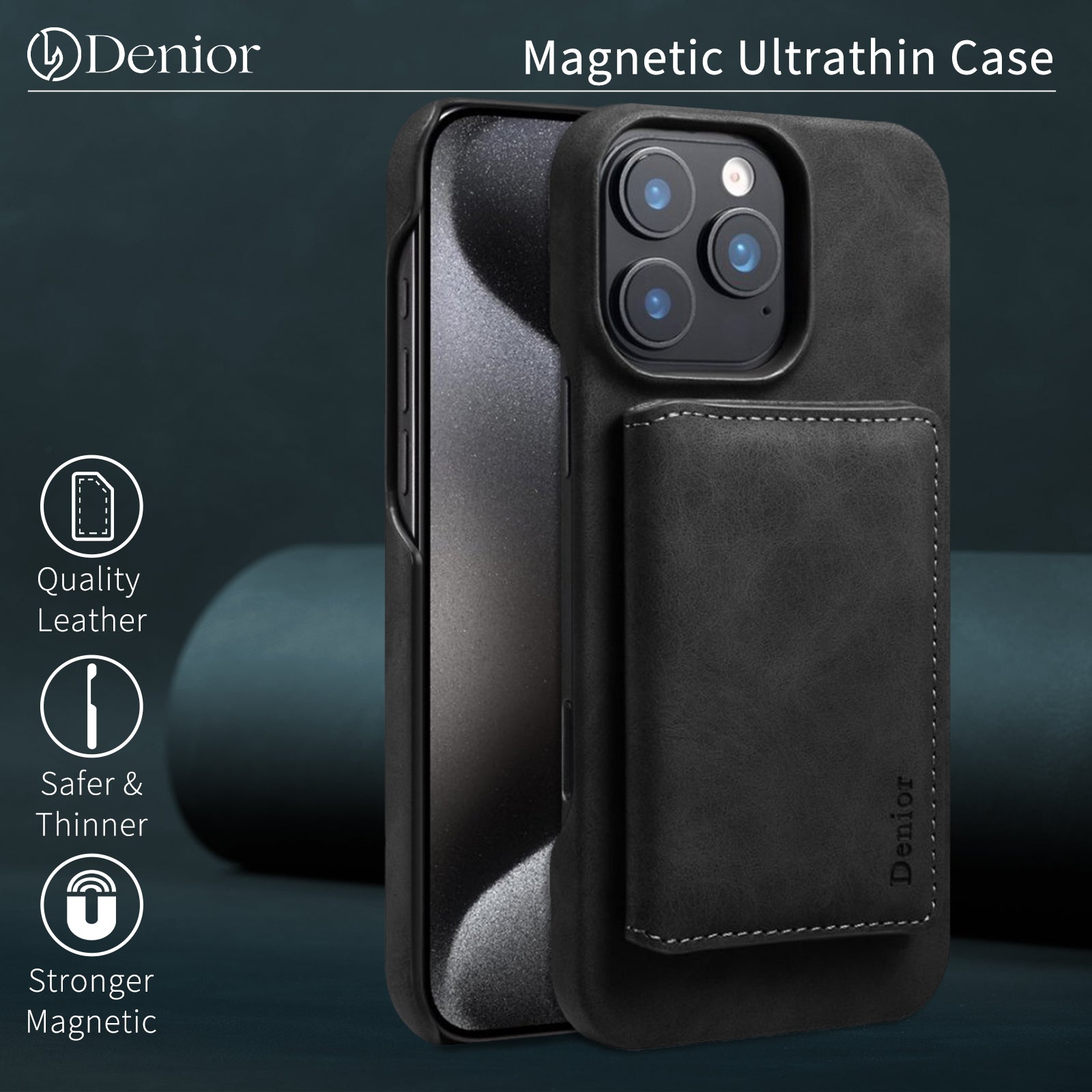 iPhone Series 2IN1 Magnetic Case & RFID Card Bag(Black)