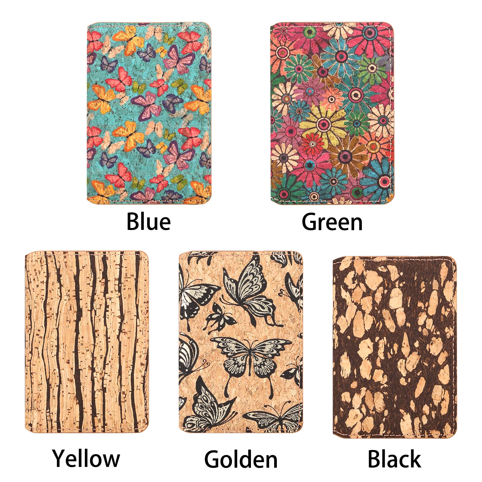 Magnetic Cork Material Ultra-Thin Credit Card Bag(Yellow)