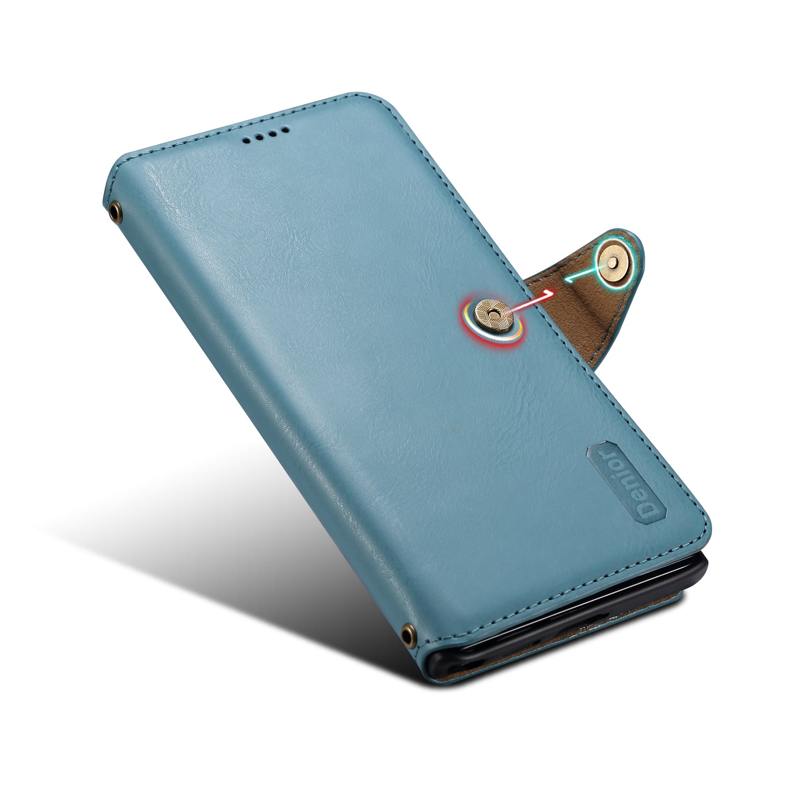 Samsung Simple PU Leather Flip Card Wallet Stand Phone Case(Blue)