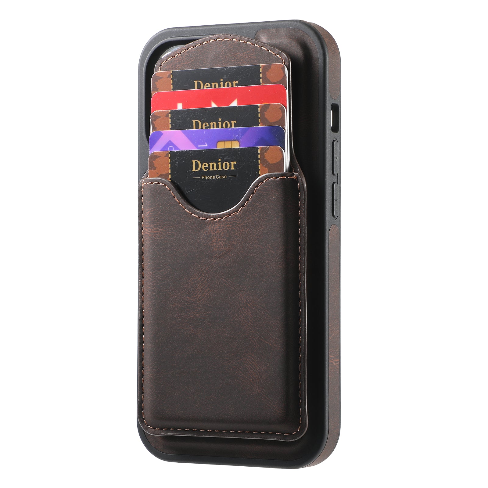 iPhone Series 2IN1 Magnetic Case & Card Bag(Brown)