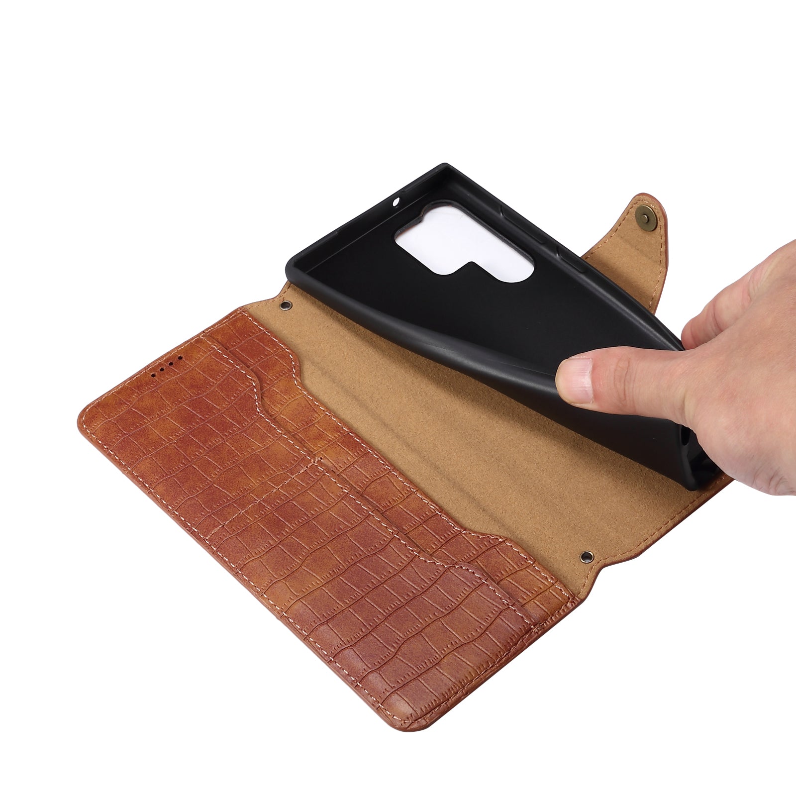 Crocodile PU Leather Samsung Cover Wallet Phone Case(Red)