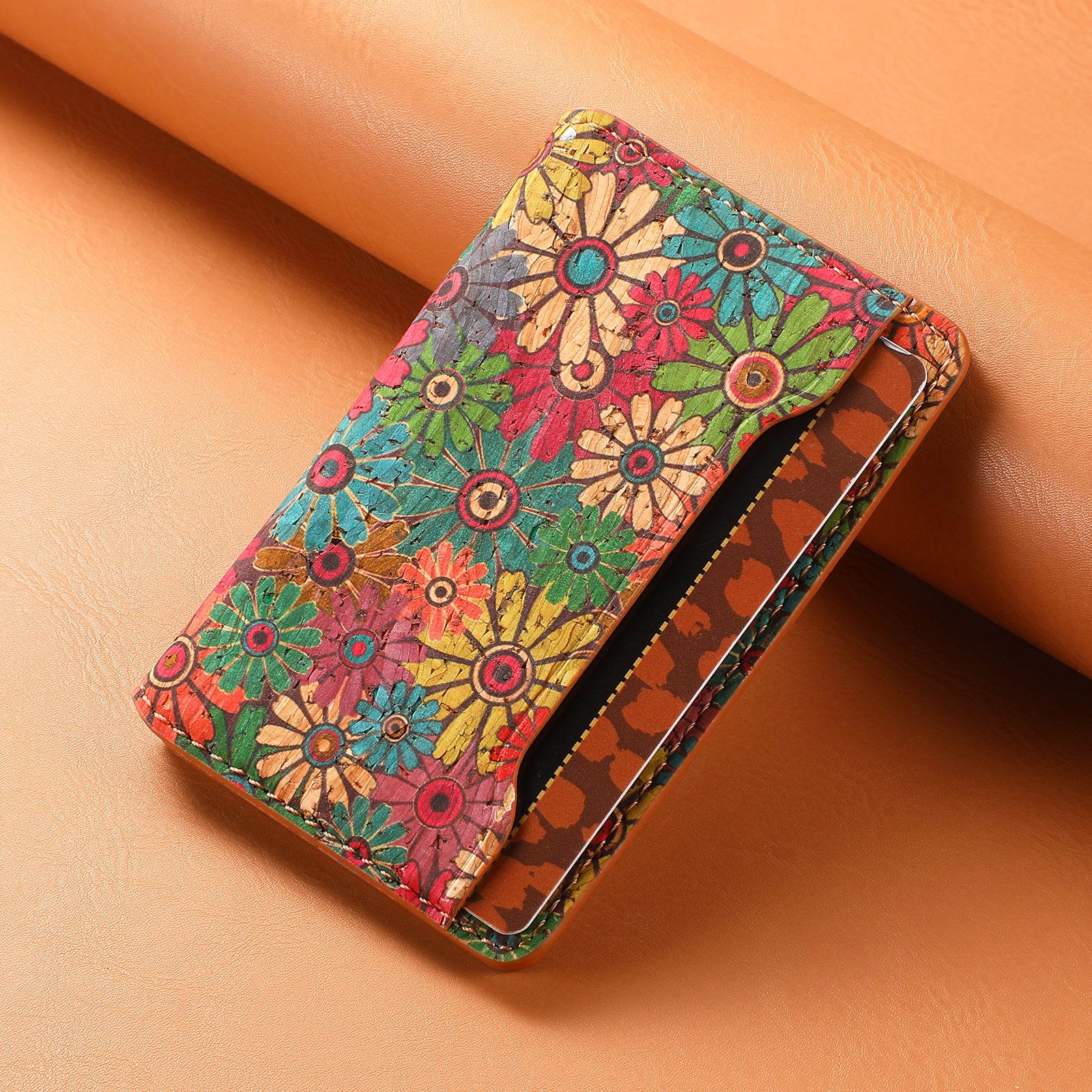Cork Bracket Ultra-Thin Credit Card Bag(Green)