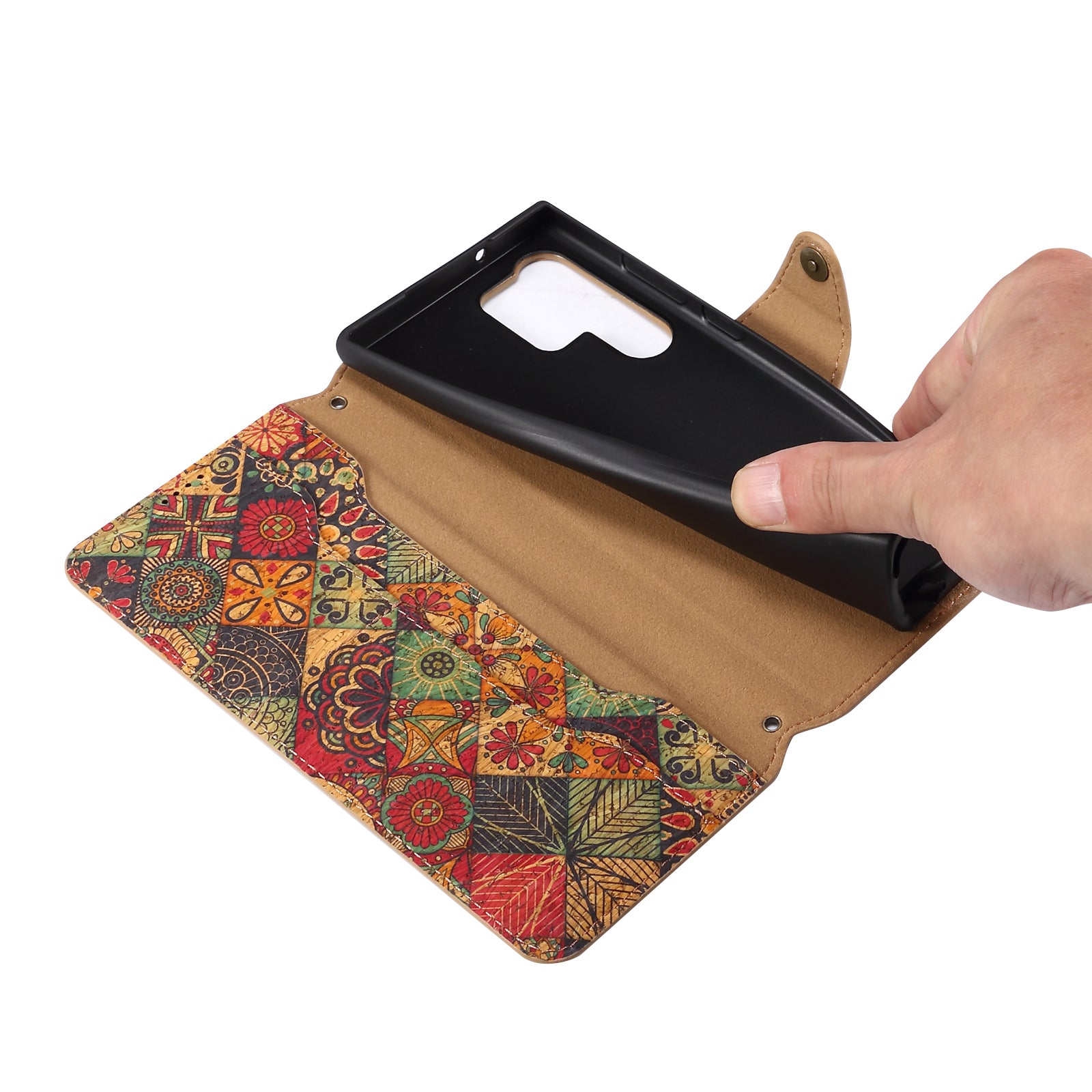 Samsung Flower Language Cork Flip Wallet Stand Leather Phone Case (Yellow)