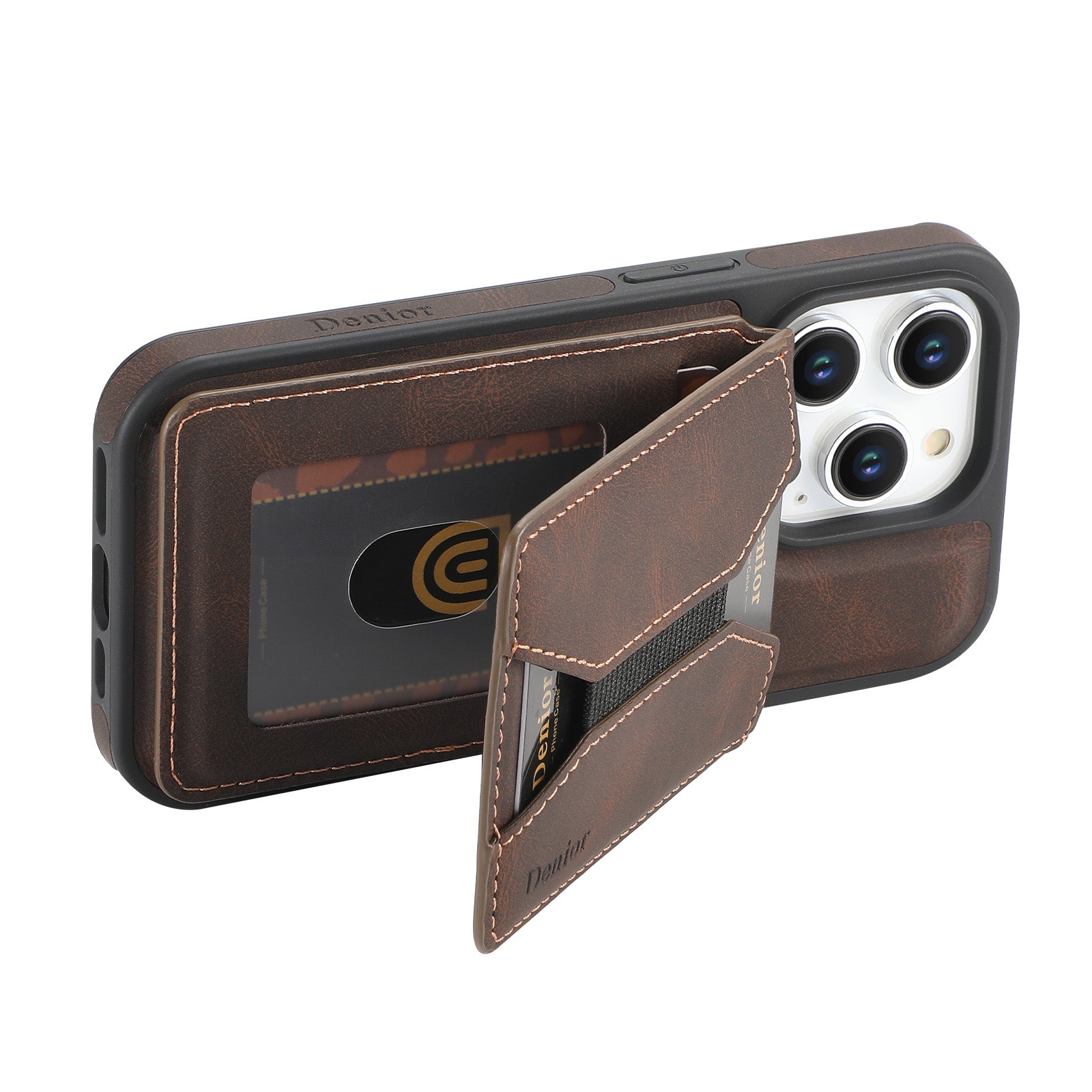 iPhone Series 2IN1 Magnetic Case & Card Bag(Brown)