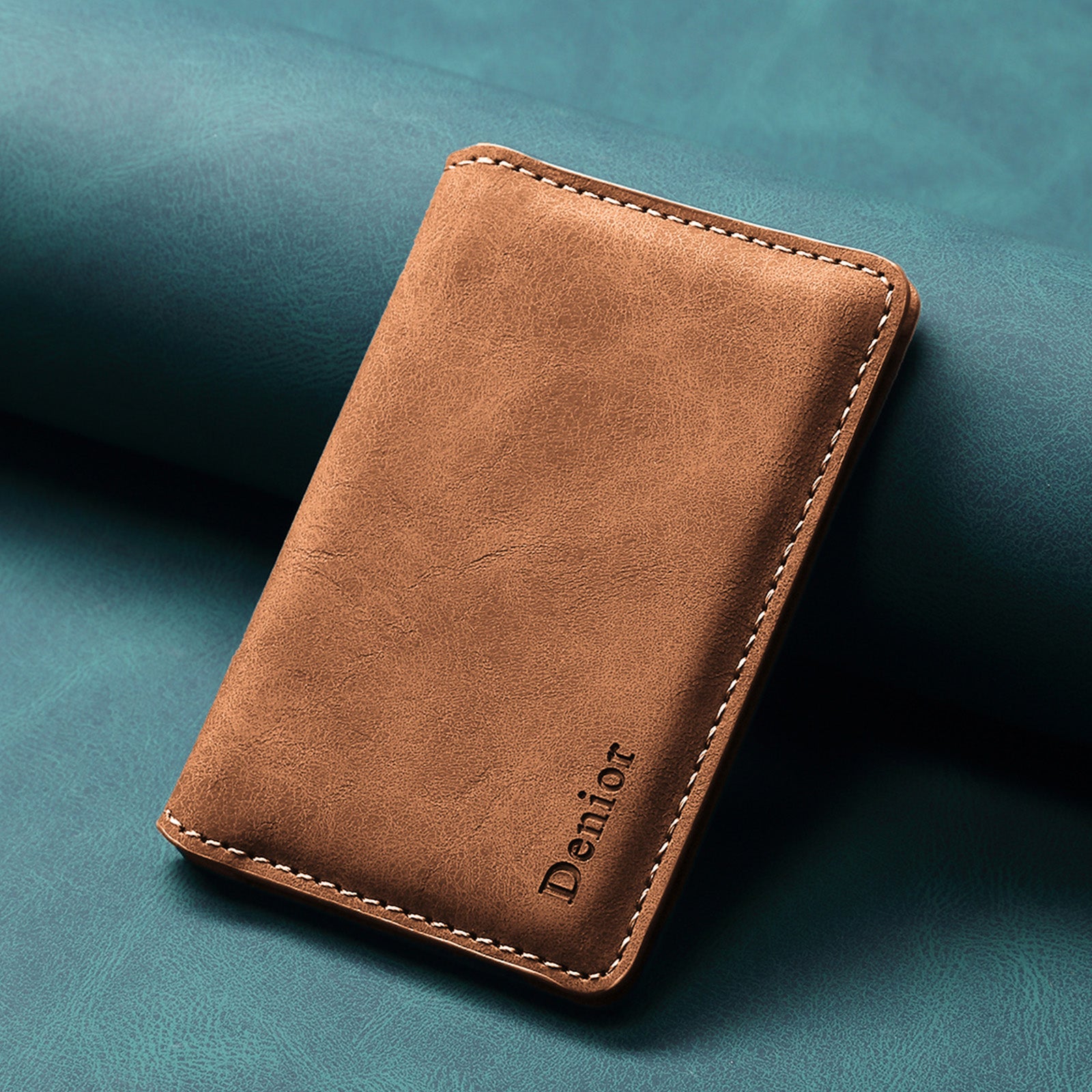 RFID Magnetic Slim Credit Card Bag(Brown)