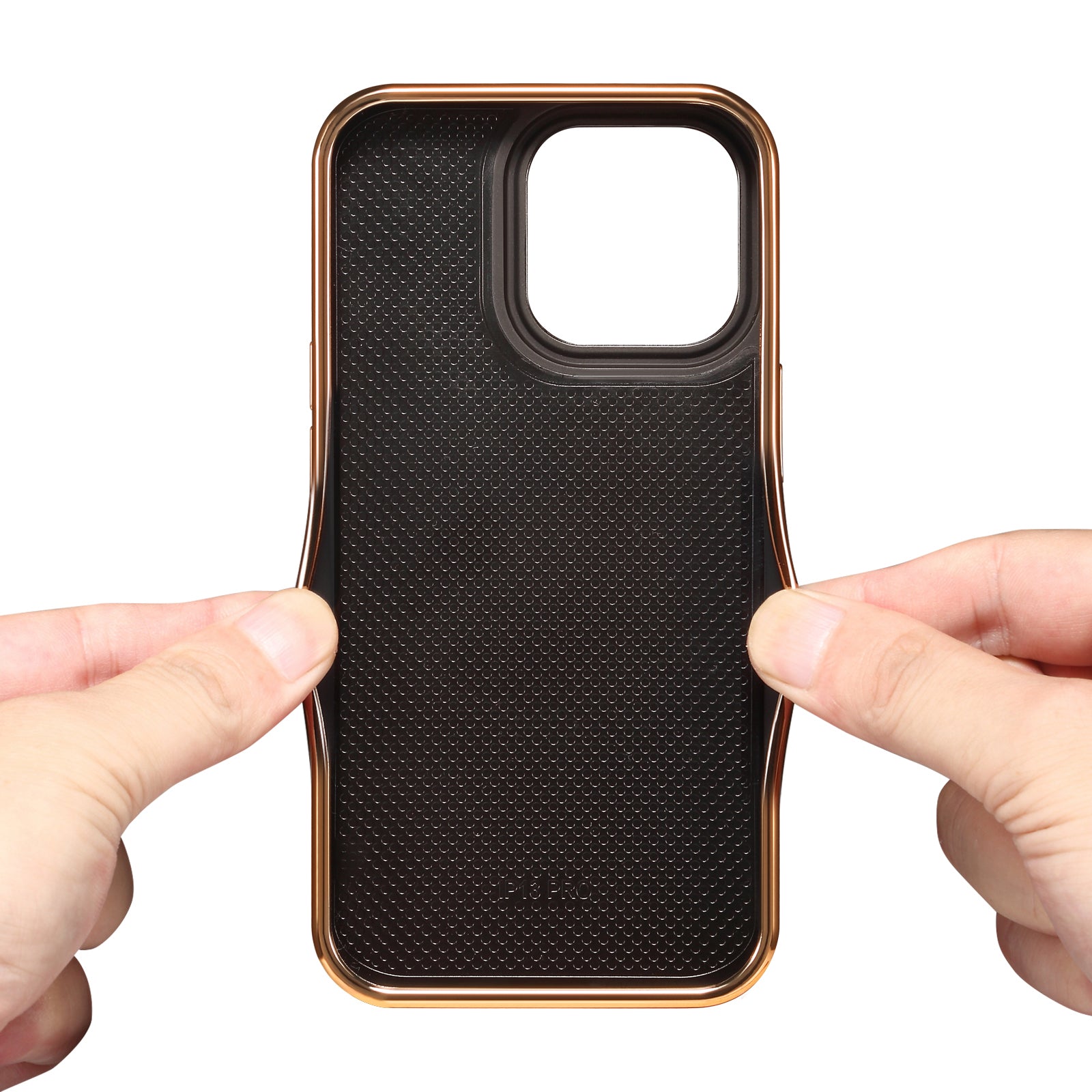 iPhone Top Layer Cowhide Electroplated Border Anti Drop Genuine Leather Phone Caseļ¼Blueļ¼