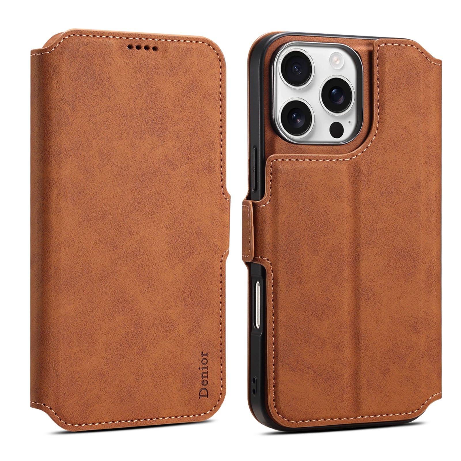 2IN1 Detachable Magnetic iPhone Phone Case & Card Pocket(Brown)