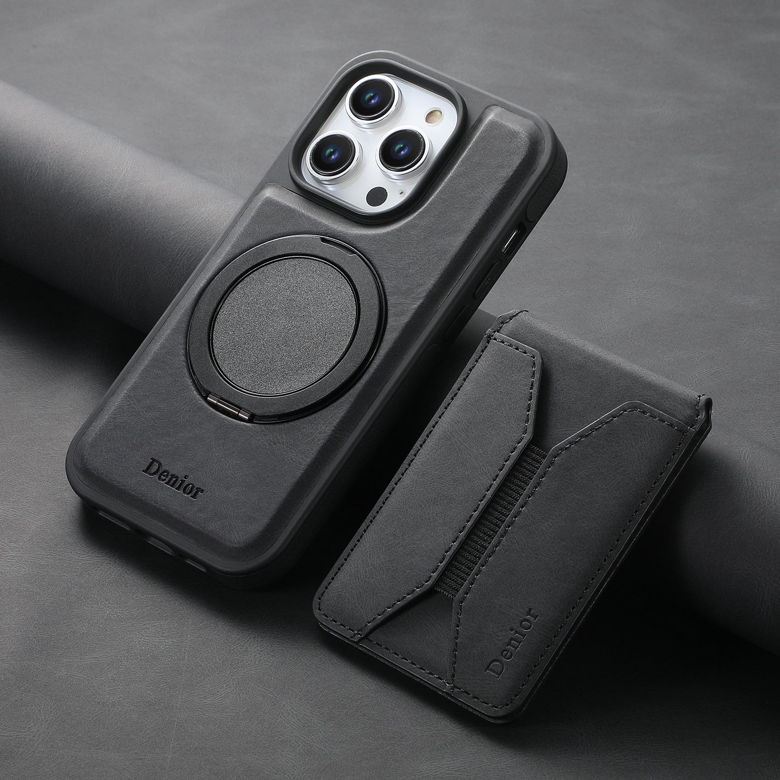 iPhone Series 2IN1 Magnetic Case & Card Bag(Black)