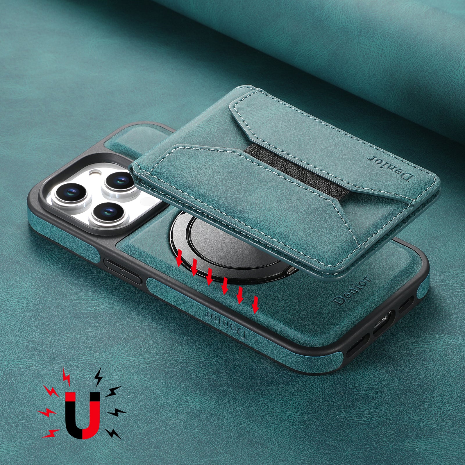iPhone Series 2IN1 Magnetic Case & Card Bag(Blue)