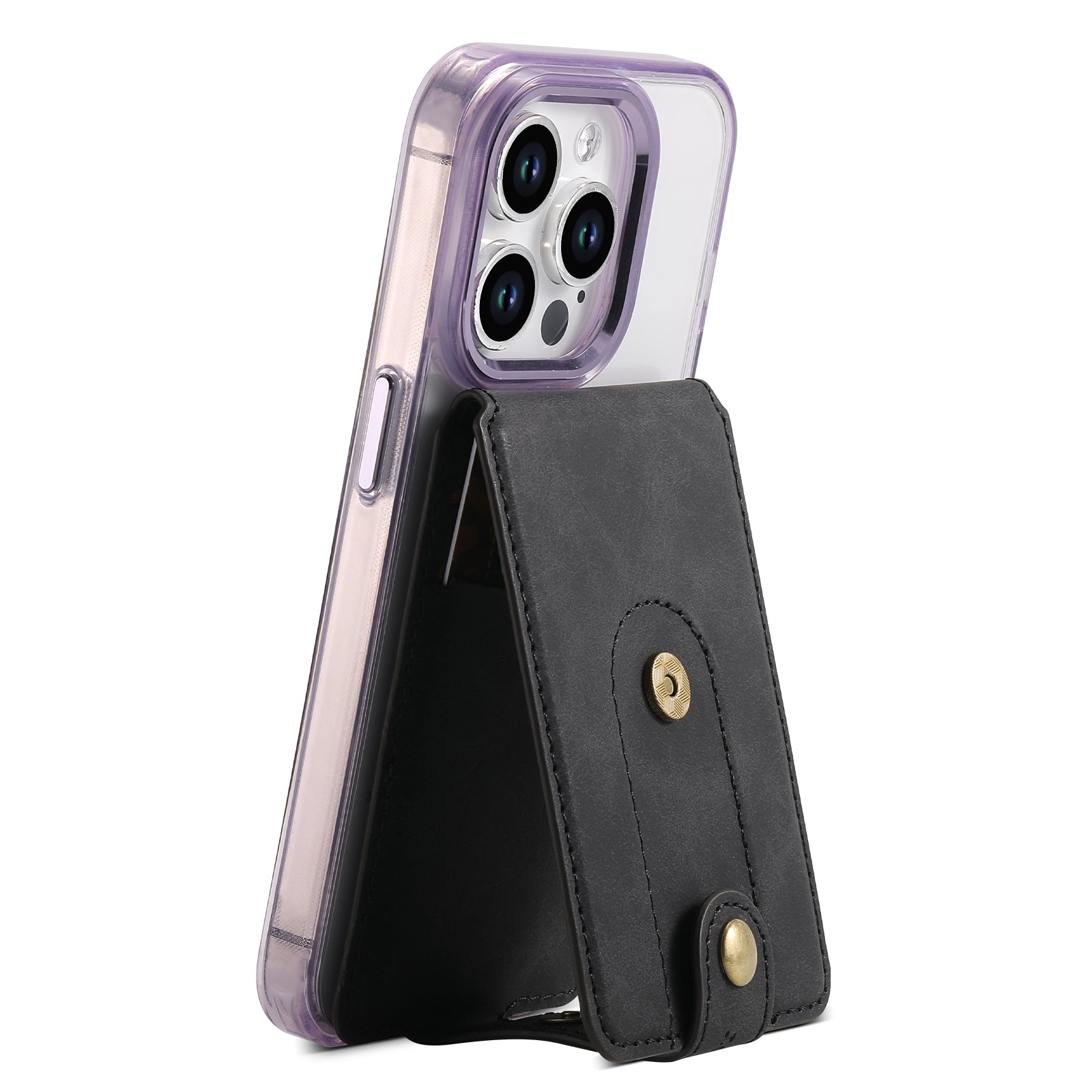 Magnetic Bracket Slim Credit Card Bag(Black)